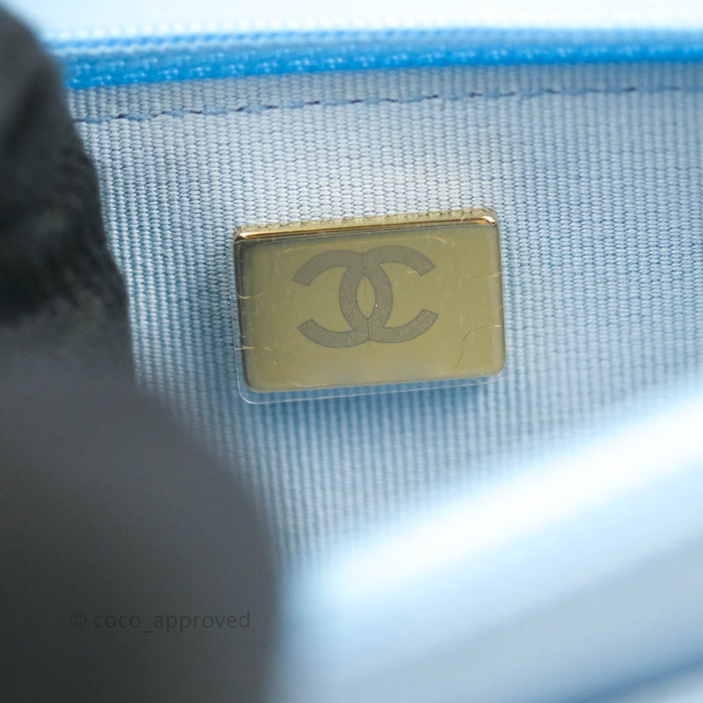 Chanel Top Handle Pick Me Up Wallet On Chain WOC Blue Caviar Gold Hardware 22S