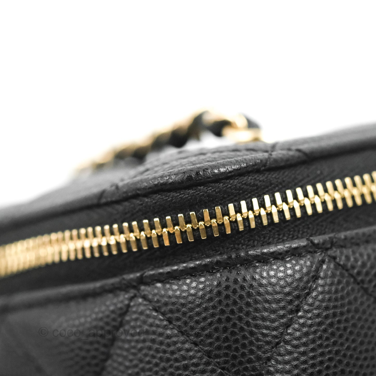 Chanel Mini Vanity With Chain Black Caviar Gold Hardware
