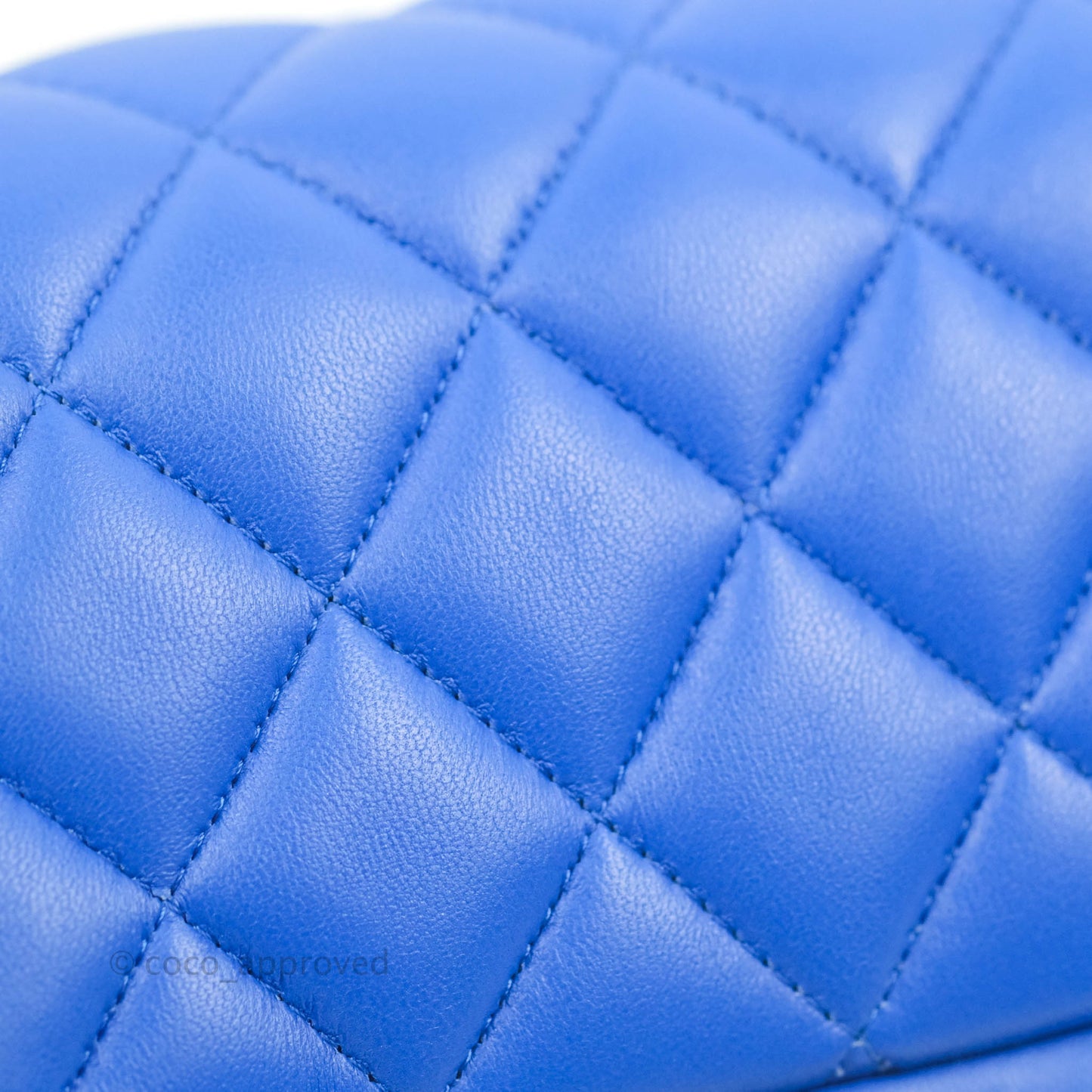 Chanel Mini Square Blue Lambskin Gold Hardware