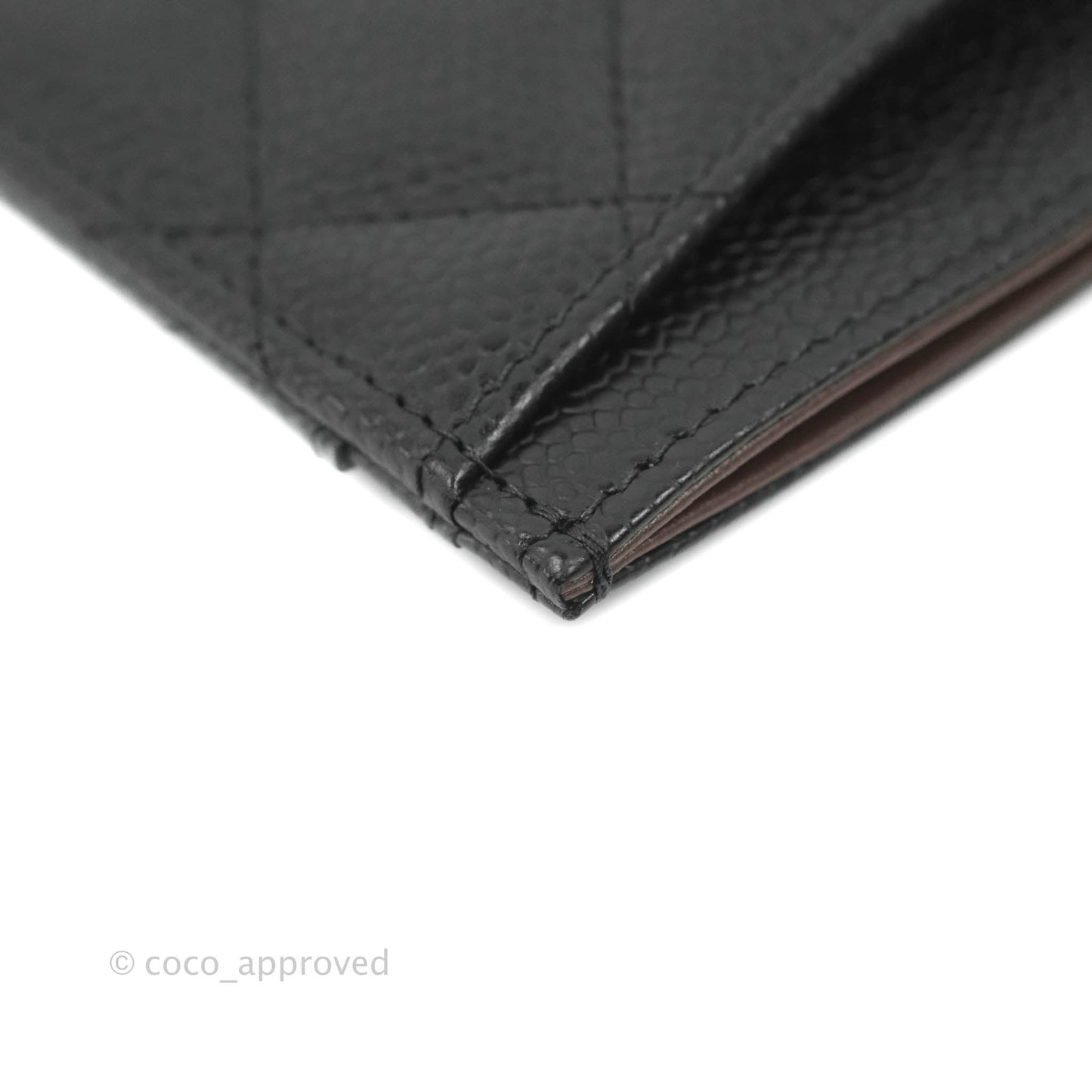 Chanel Classic Flat Card Holder Black Caviar Gold Hardware