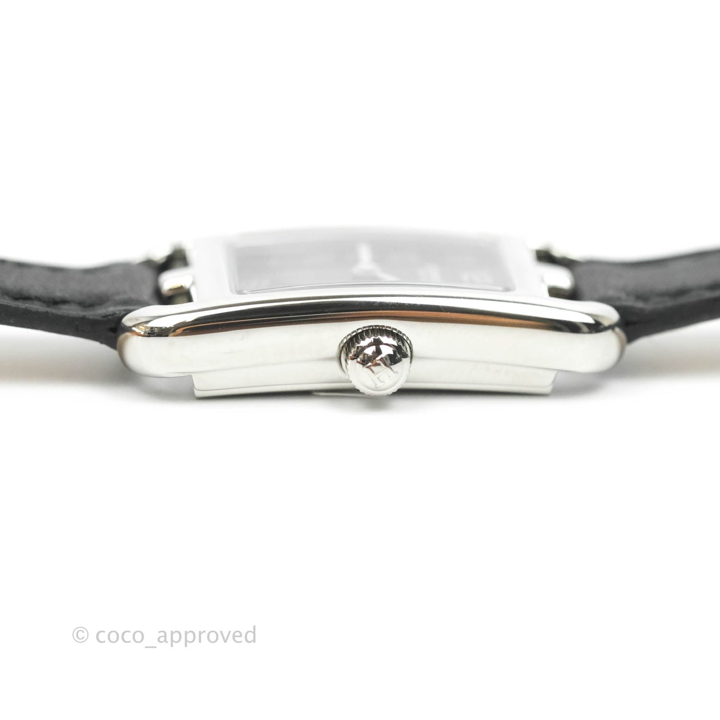 Hermès Cape Cod Nantucket Black Leather Strap Steel Watch Special Order