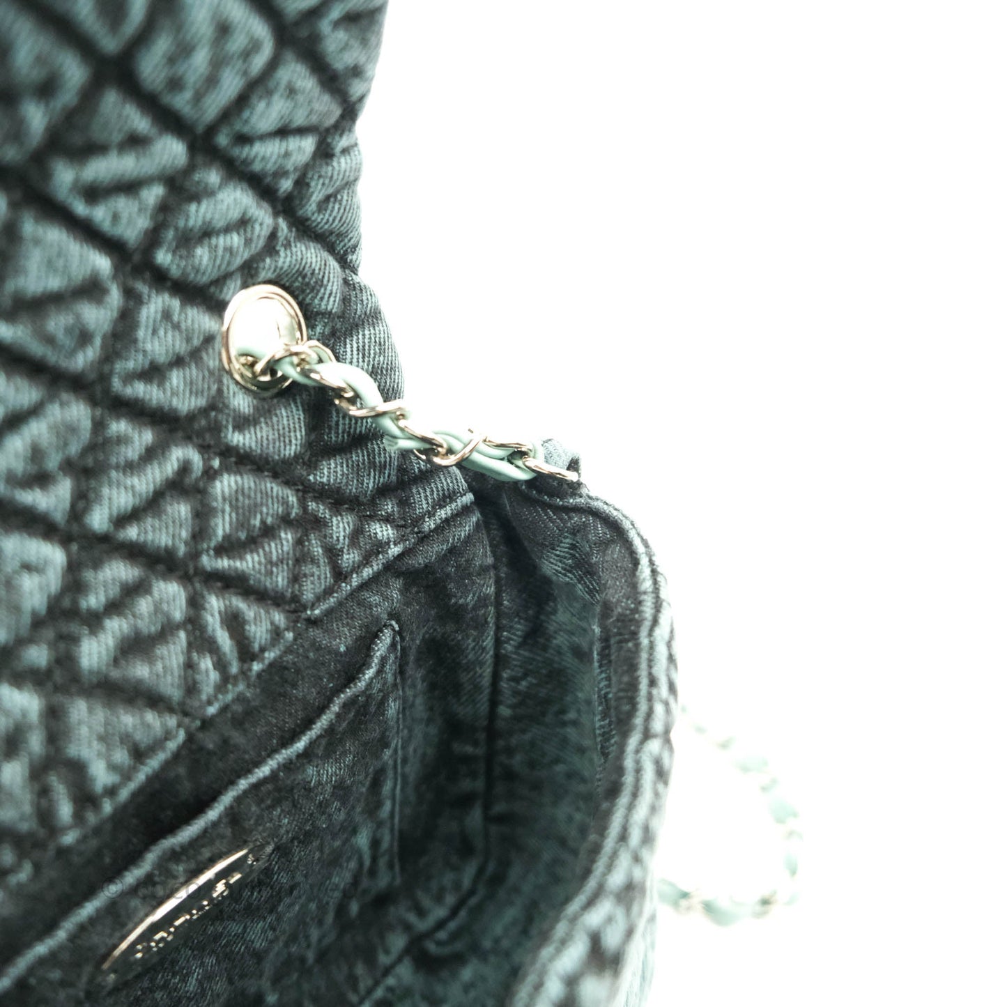Chanel Denimpression Quilted Small Flap Green Black