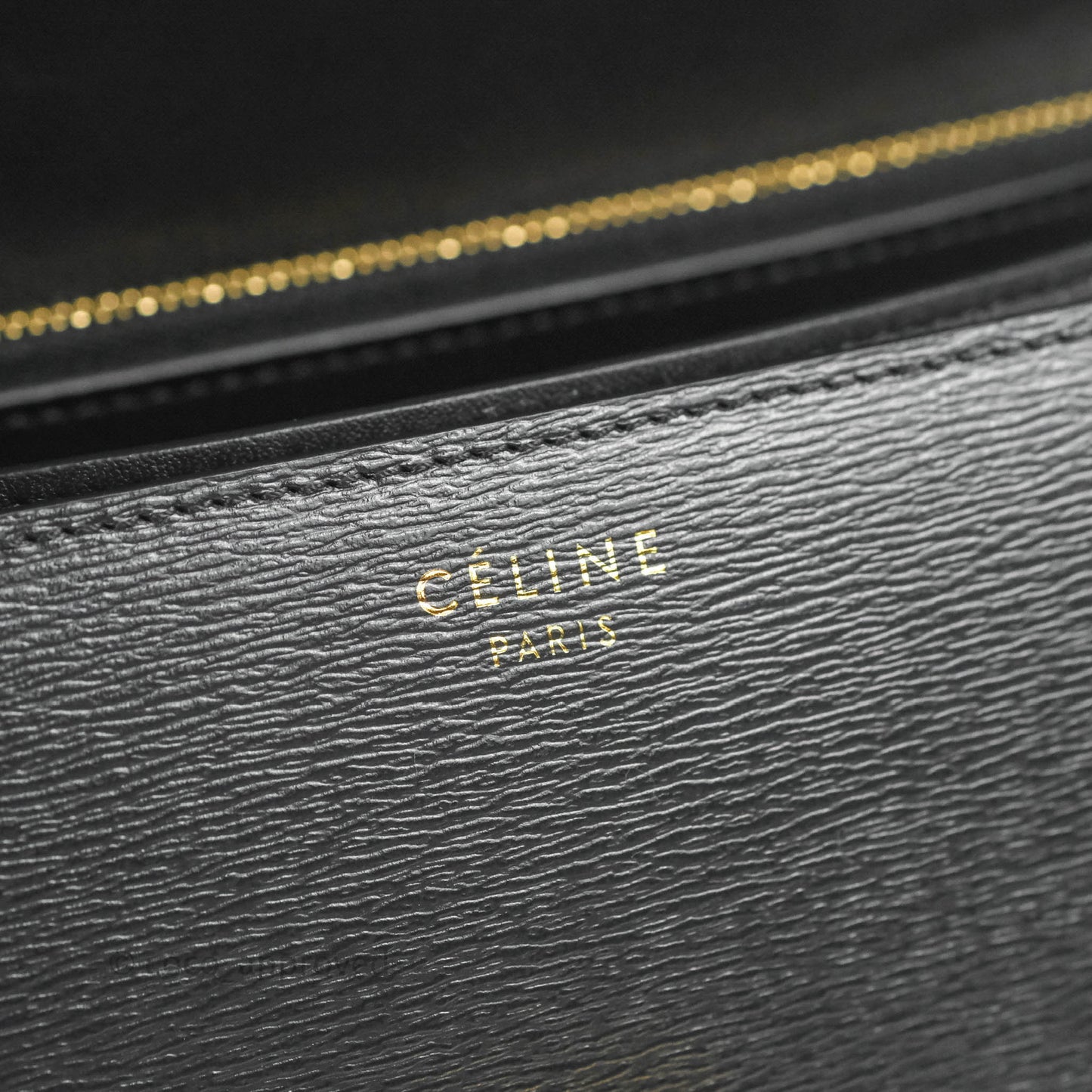 Celine Medium Classic Box Flap Dark Grey Liege Calfskin
