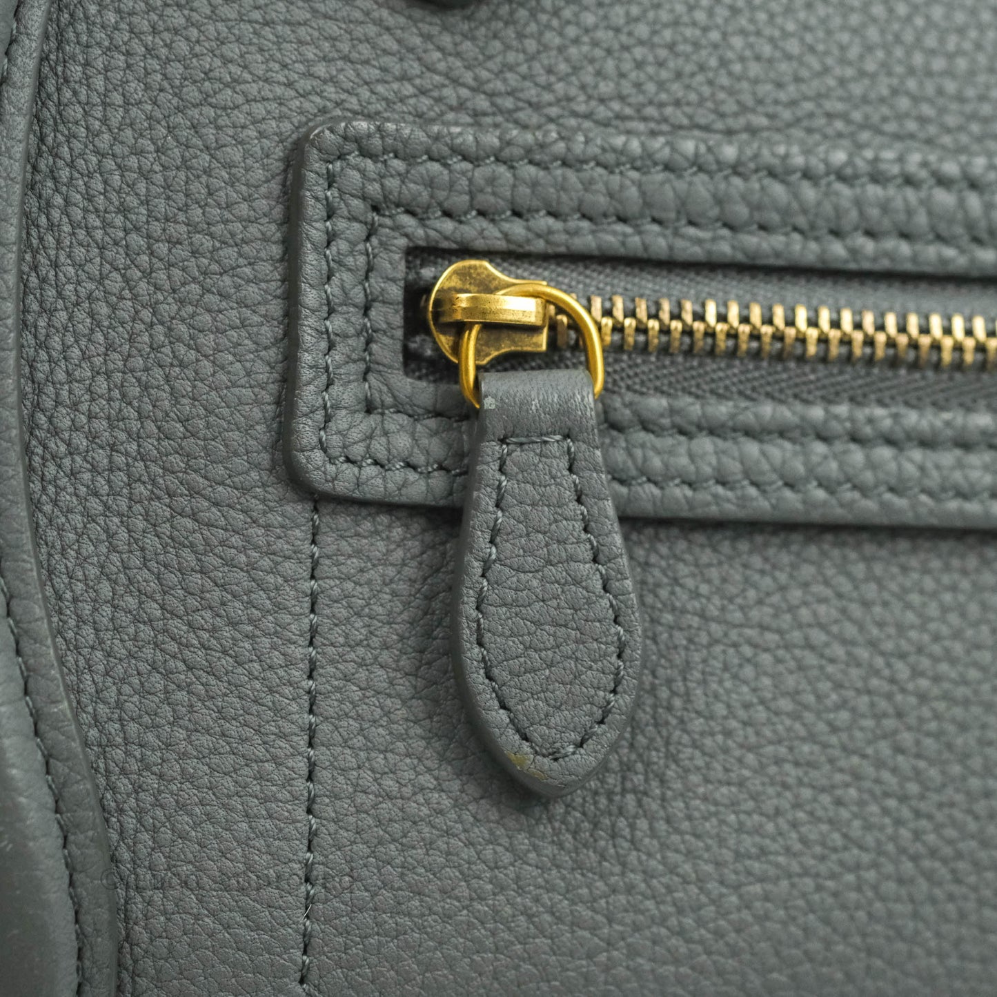 Celine Nano Luggage Grey Drummed Calfskin