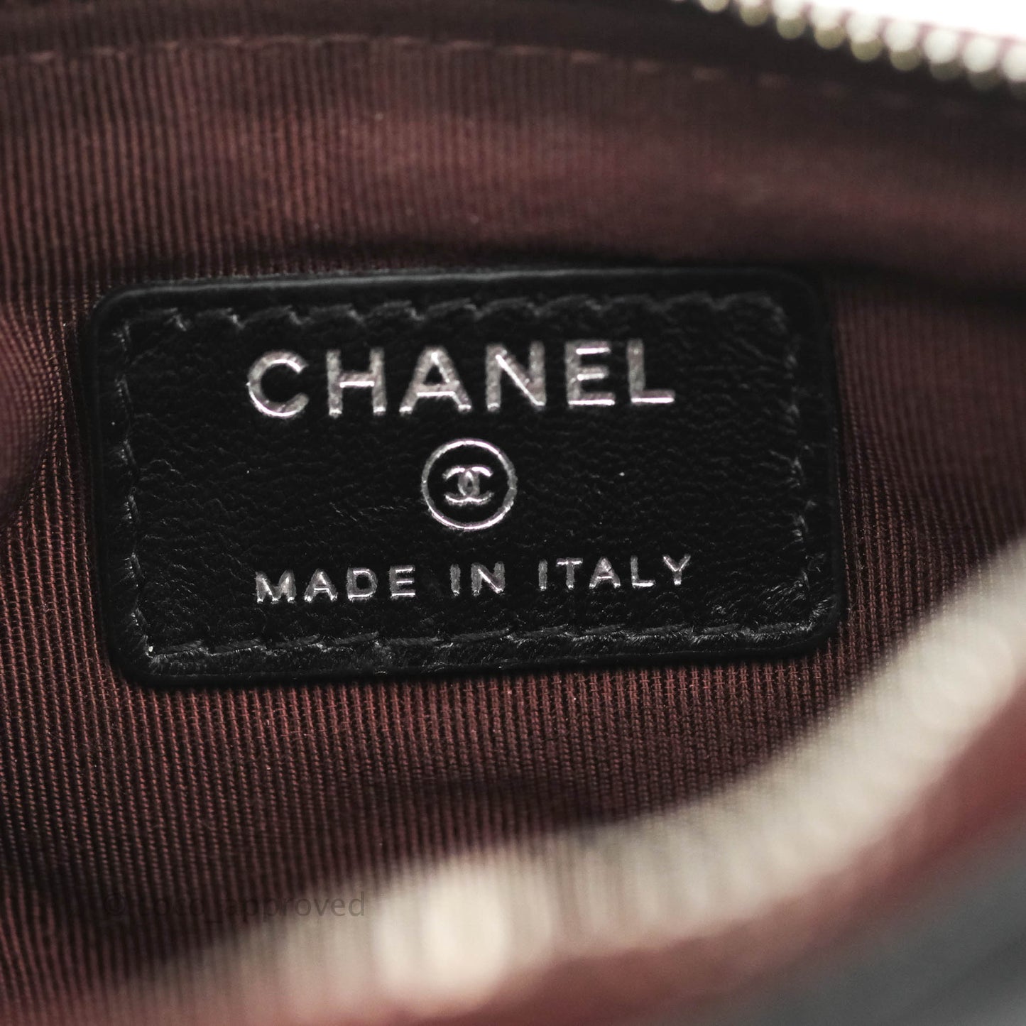Chanel Quilted Mini O Case Black Lambskin Silver Hardware
