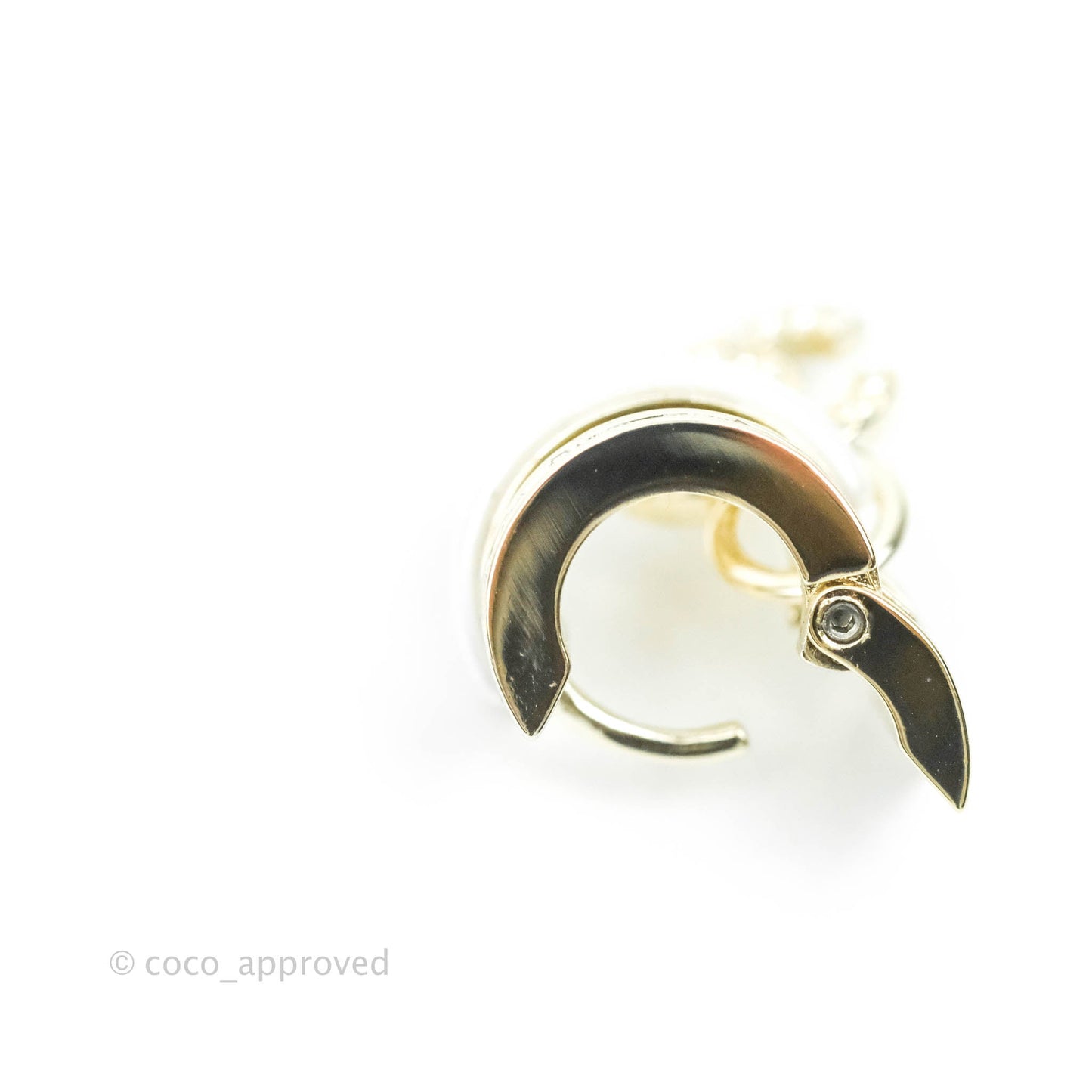 Chanel CC Crystal Earrings Gold Tone