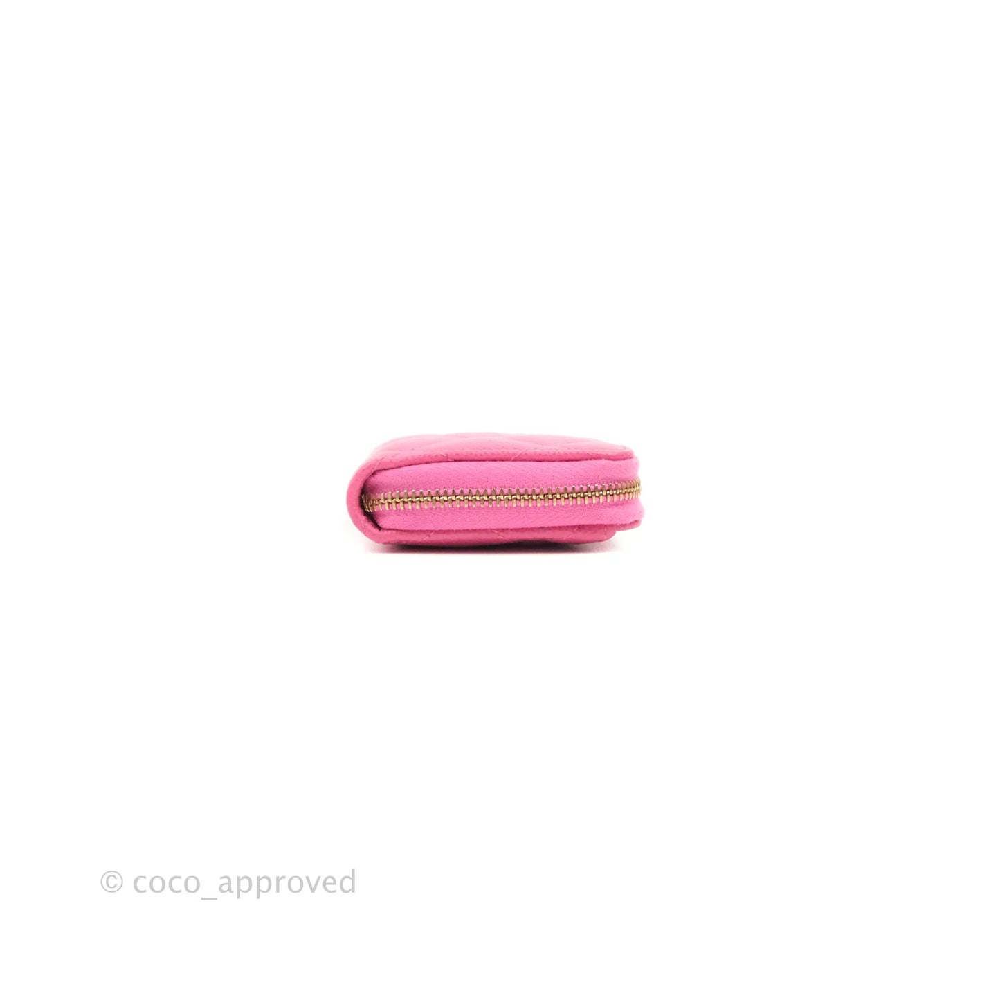 Chanel Classic Zipped Coin Purse Pink Caviar Gold Hardware