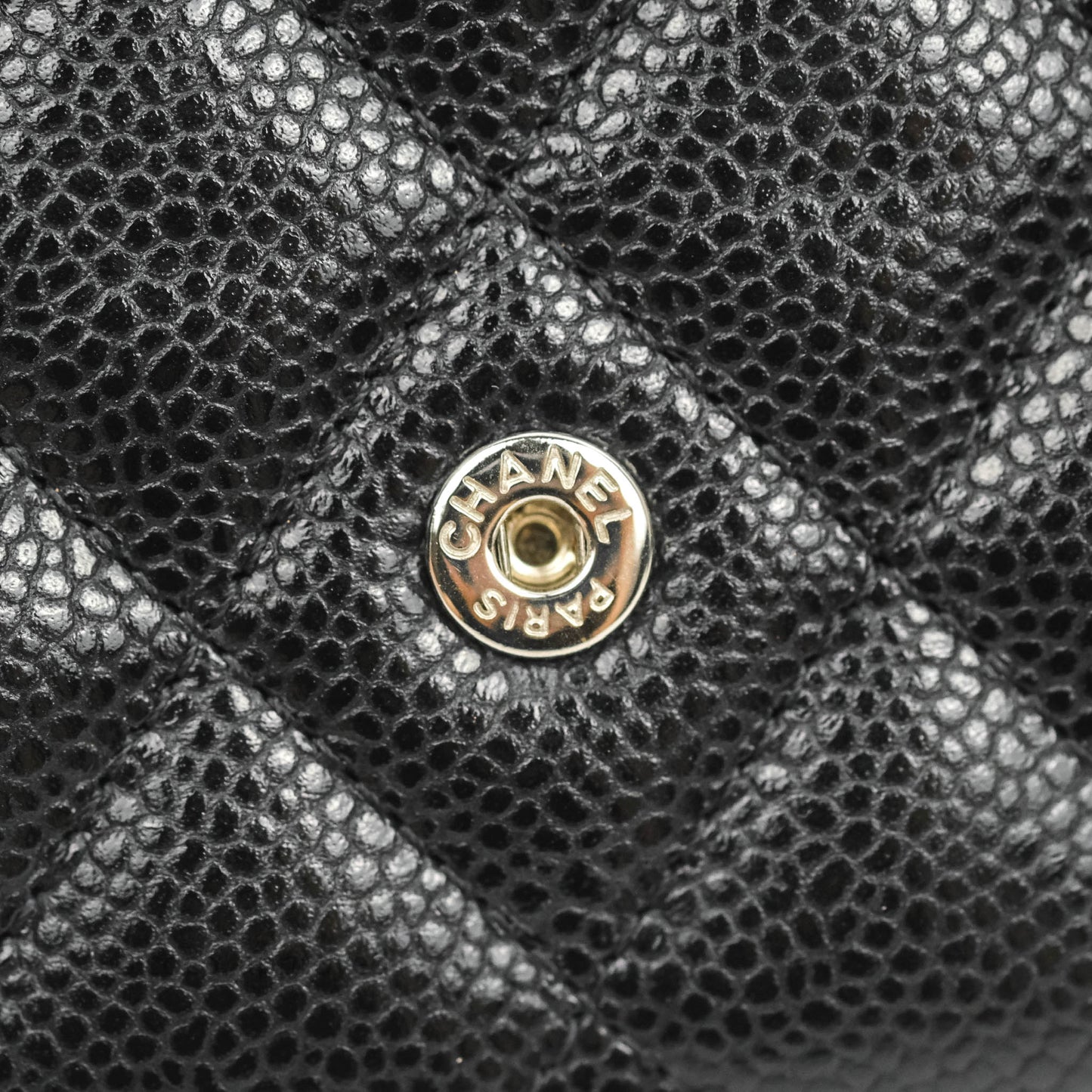 Chanel Classic Quilted Medium Flap Wallet Black Caviar Silver Hardware