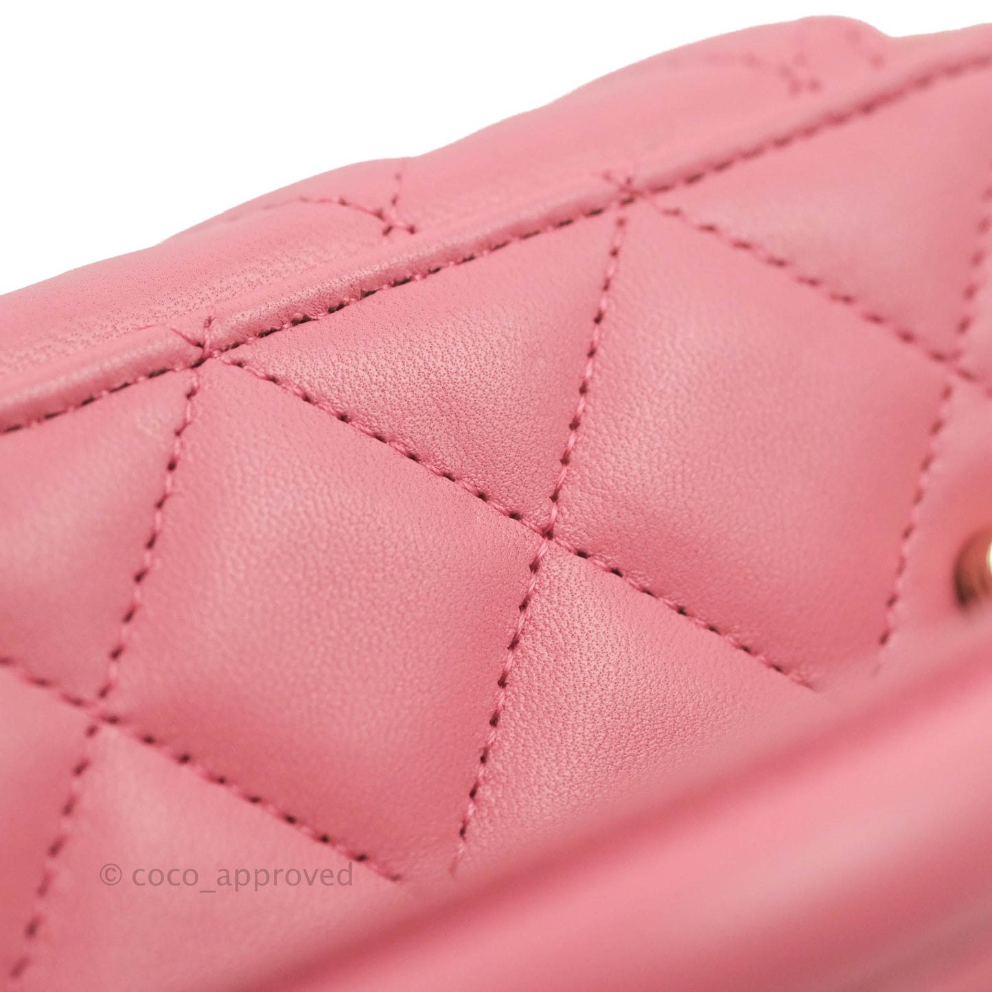 Chanel Vanity Rectangular Top Handle Pink Lambskin Gold Hardware