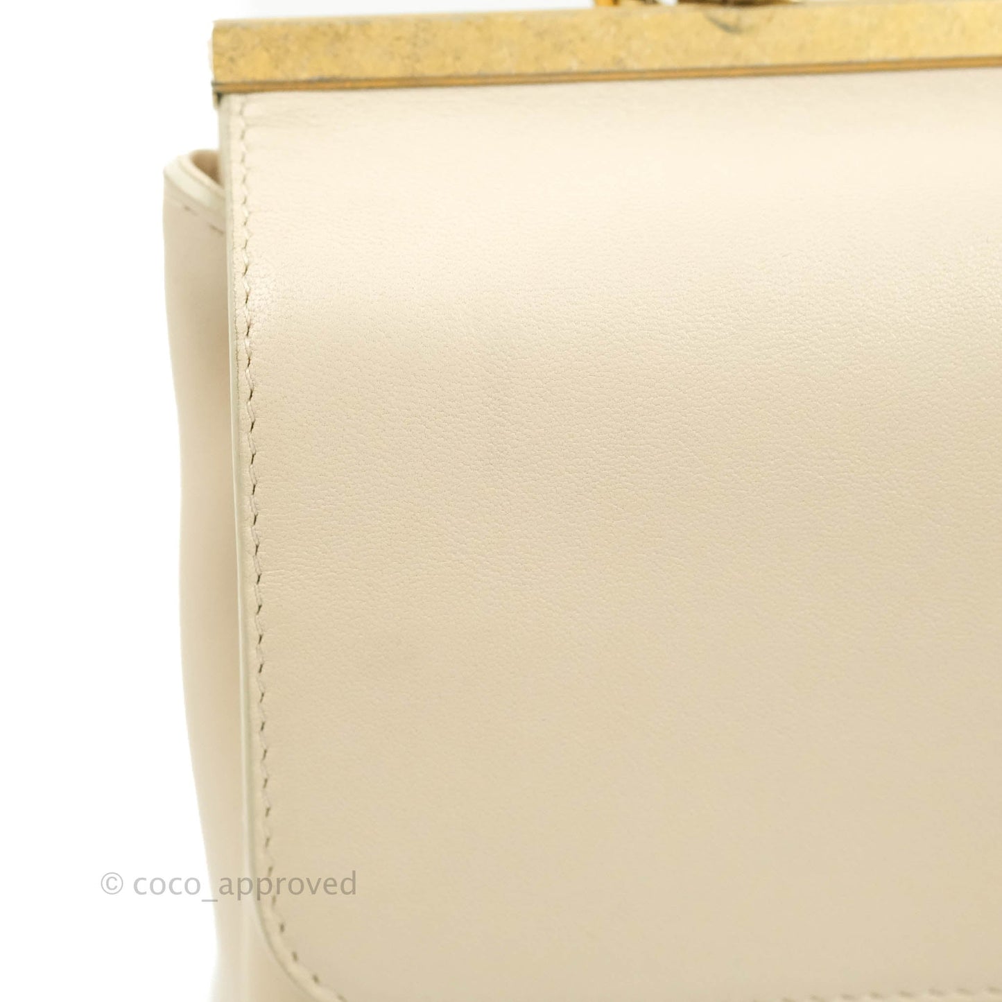 Chanel Small Flat Quilted Coco Luxe Flap Bag Light Beige Aged Gold Hardware
