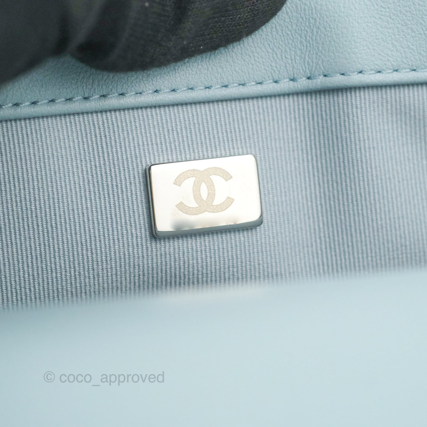 Chanel Quilted Medium Boy Blue Calfskin Matte Silver Hardware