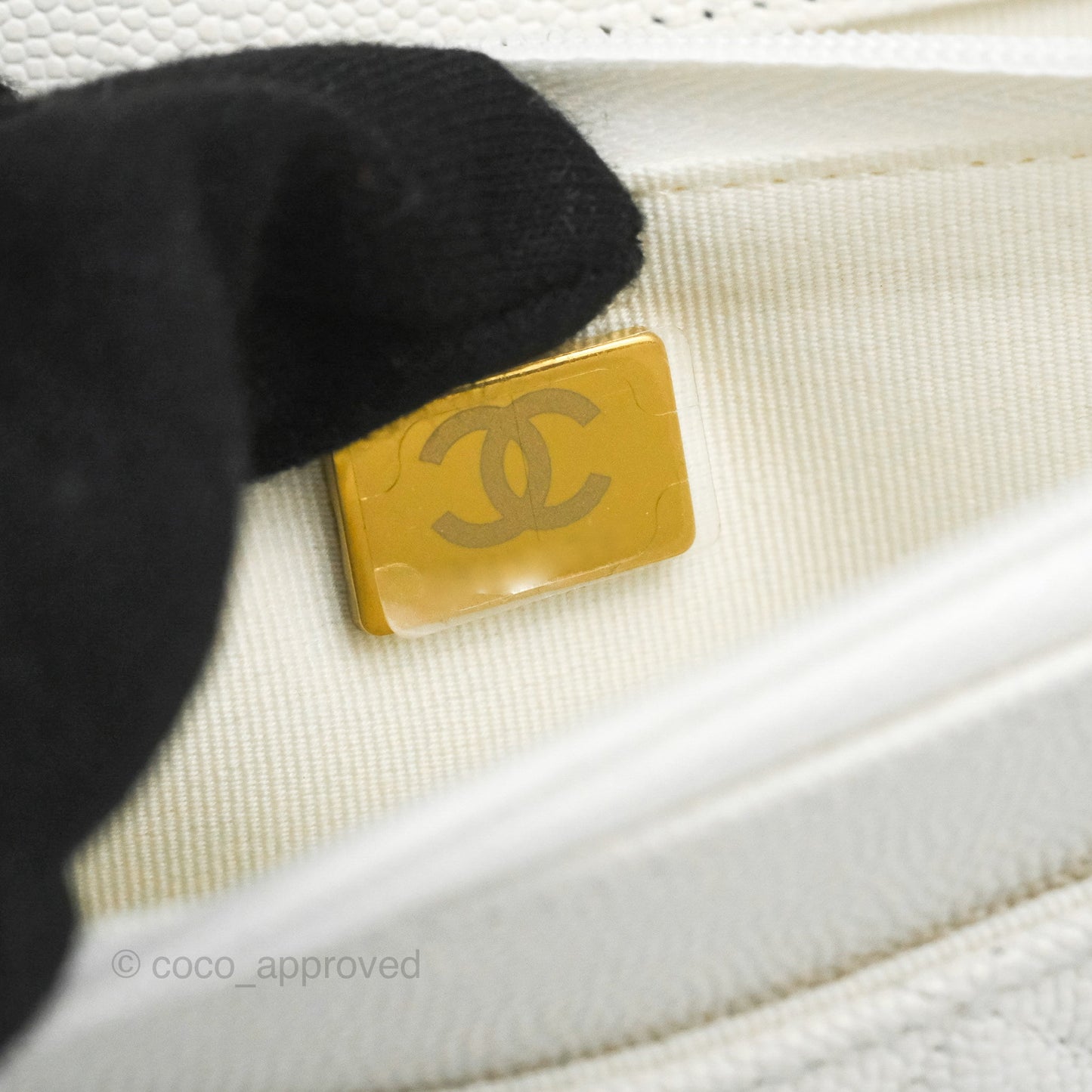 Chanel Quilted Classic Wallet on Chain WOC White Caviar Gold Hardware