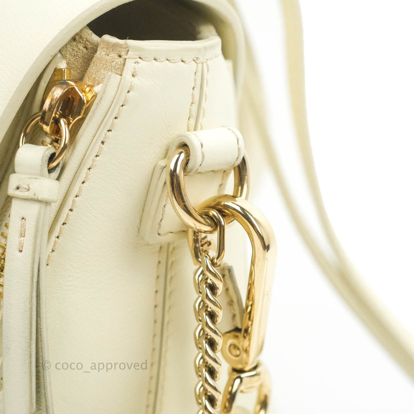Chloé Mini Faye Backpack Ivory White Calfskin