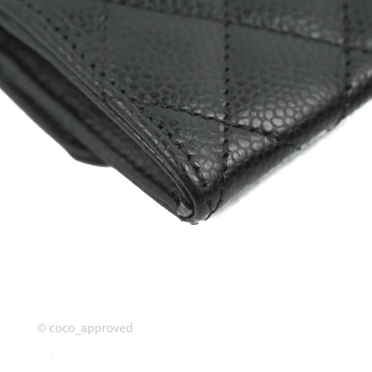 Chanel Quilted Flap Card Holder Black Caviar Gold Hardware