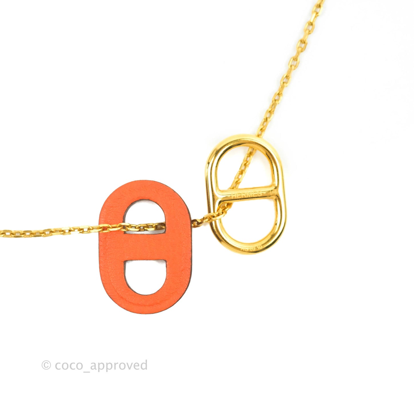 Hermès O'Maillon Pendant Orange Swift Gold Hardware