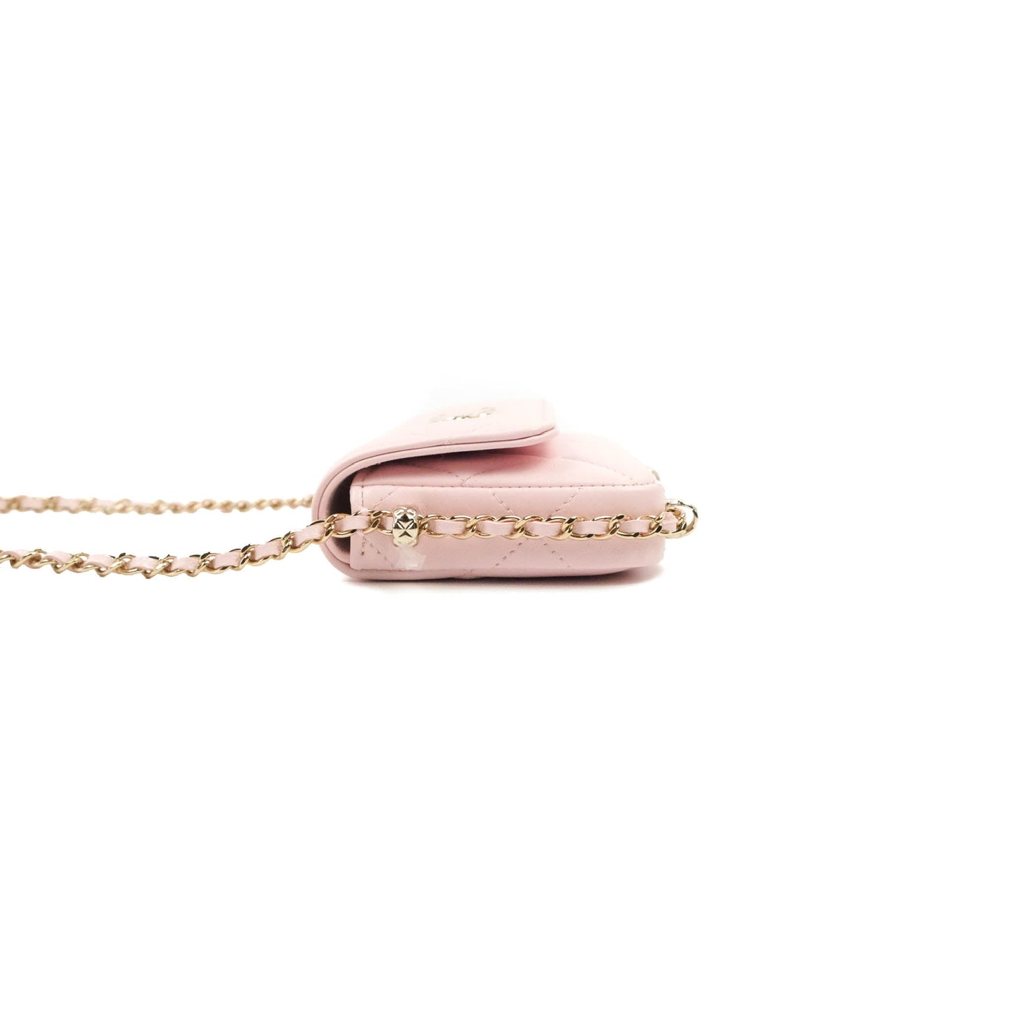 Chanel Mini Clutch With Chain Pink Lambskin Gold Hardware