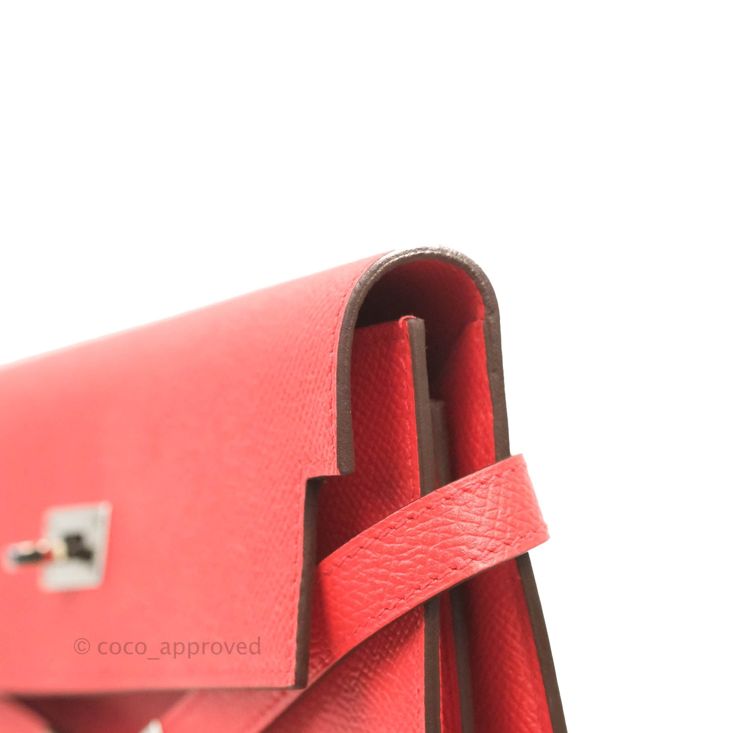 Hermès Kelly Wallet Red Epsom Palladium Hardware