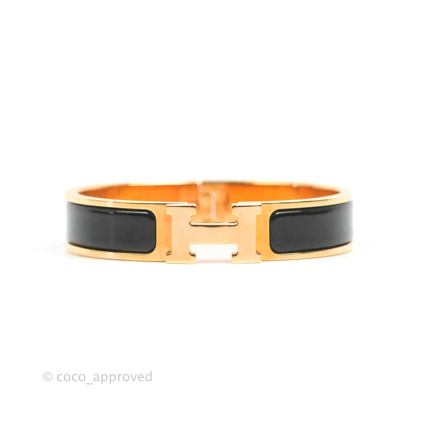 Hermès Clic H Bracelet Black Rose Gold PM