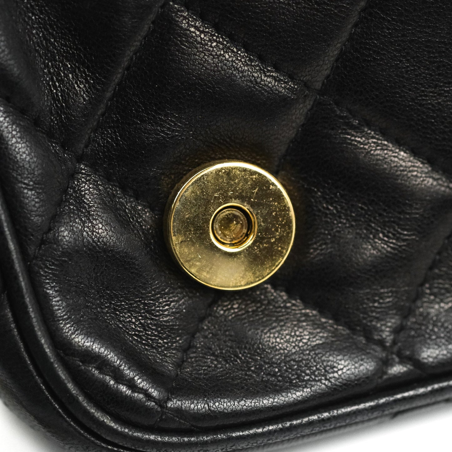 Chanel Vintage Small Camera Bag Black Lambskin Gold Hardware