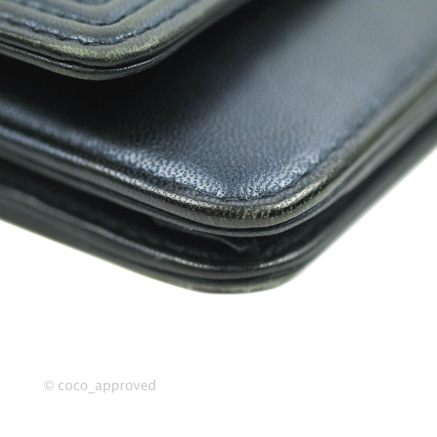 Chanel Boy Wallet on Chain WOC Blue Lambskin Gold Hardware