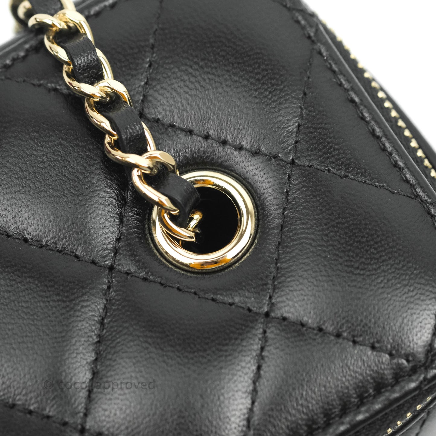 Chanel Vanity with Classic Chain Black Lambskin Gold Hardware