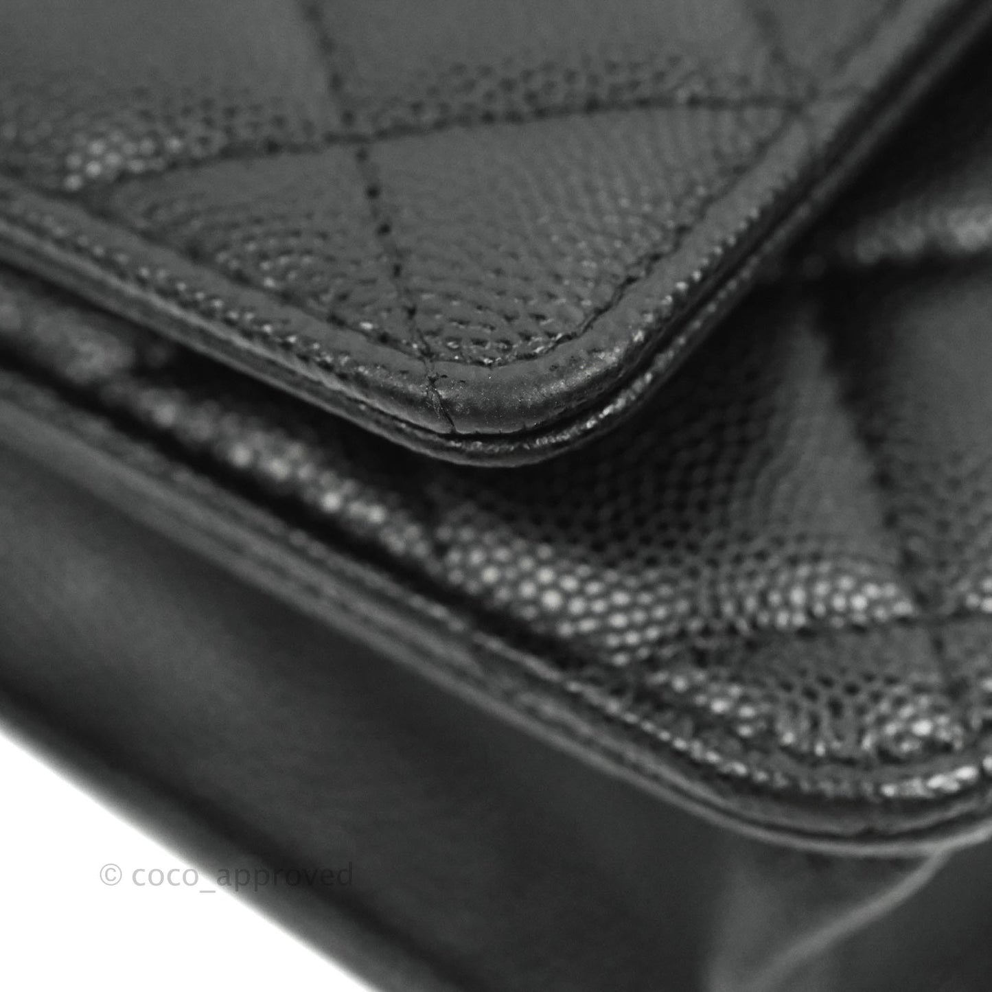 Chanel Quilted WOC Black Caviar Gold Hardware With Charms
