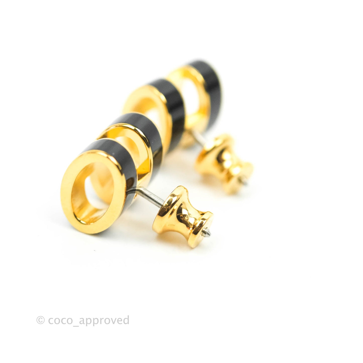 Hermès Pop H Earrings Black Gold Hardware