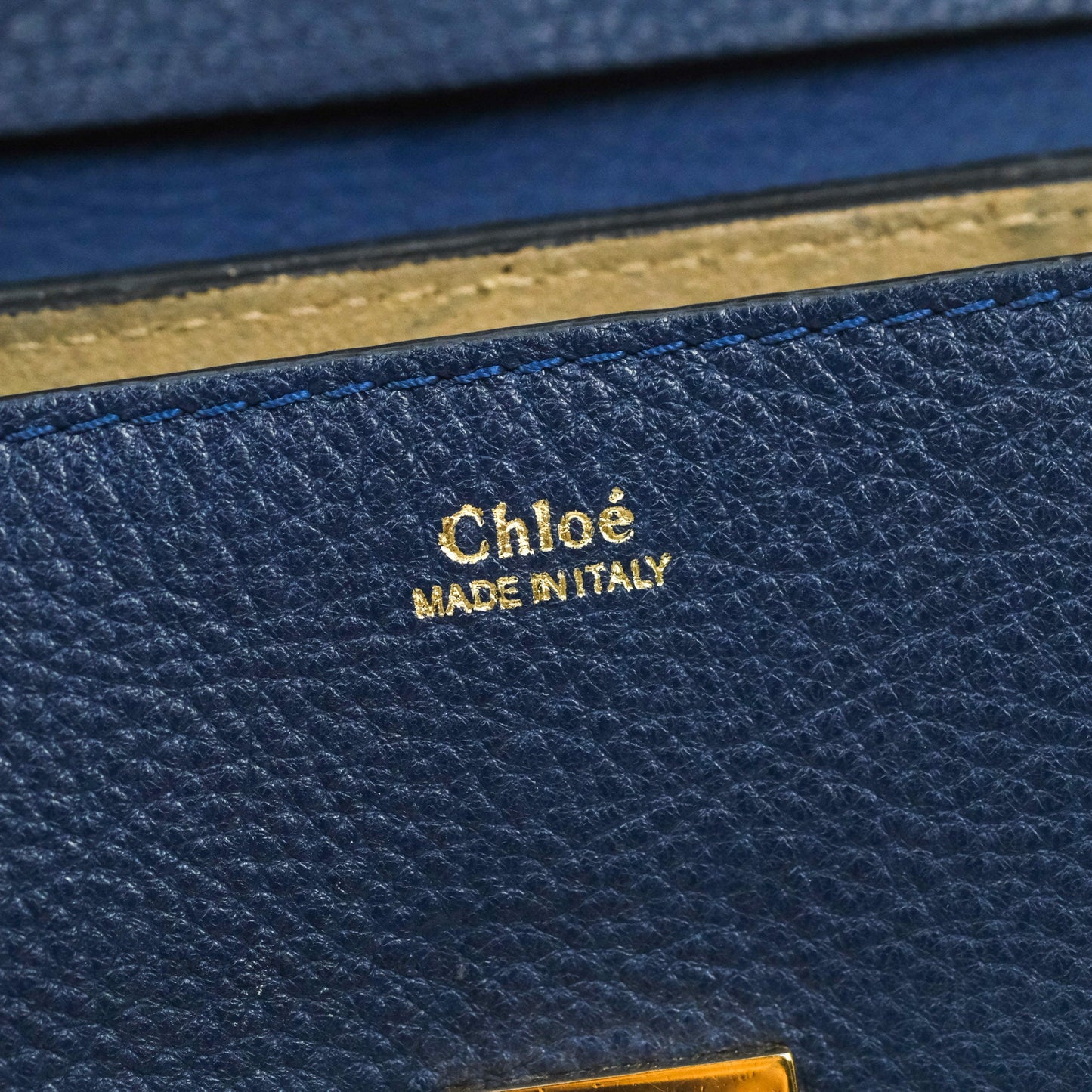 Chloe Mini Drew Crossbody Bag Navy Grained Leather