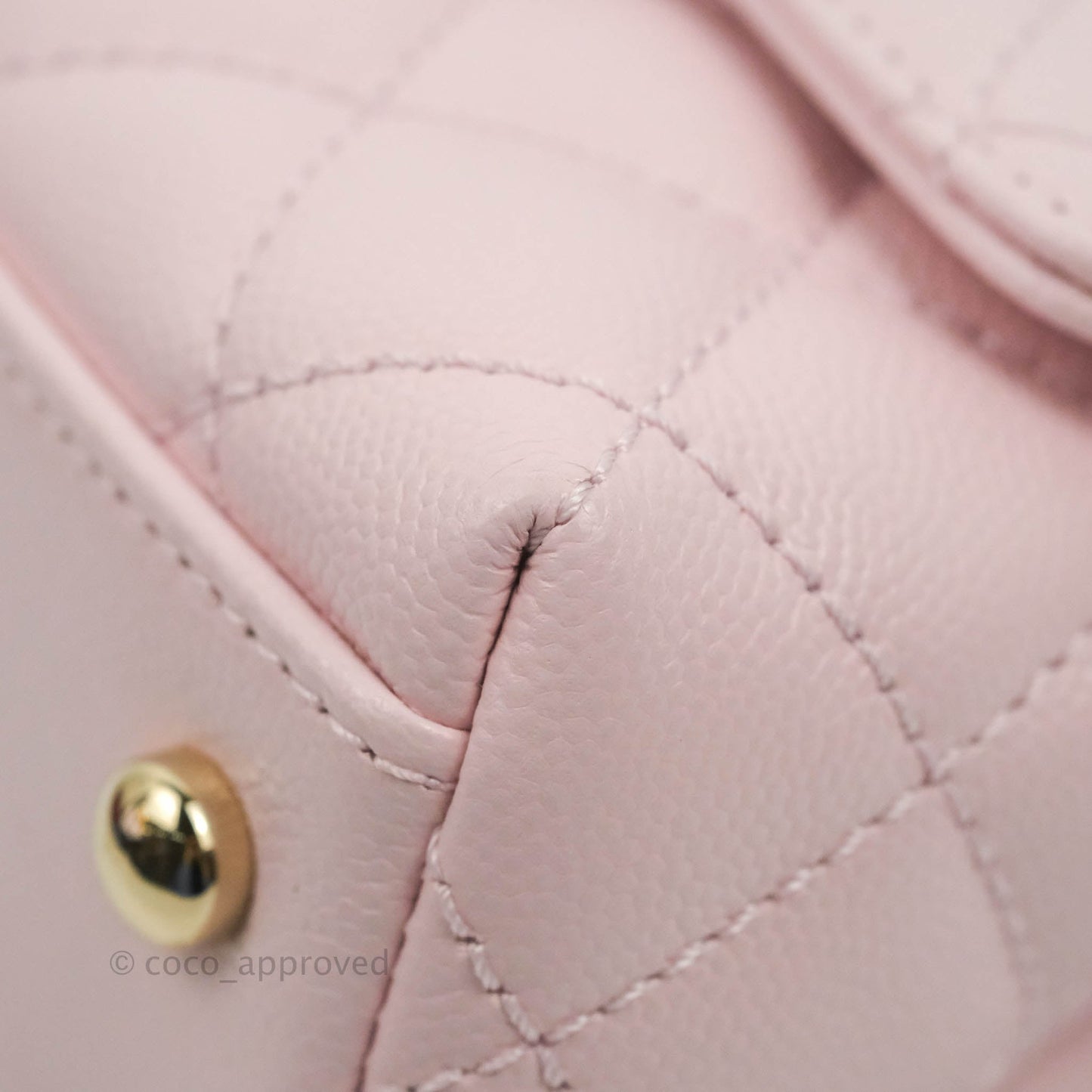 Chanel Mini Coco Handle Quilted Light Pink Caviar Gold Hardware