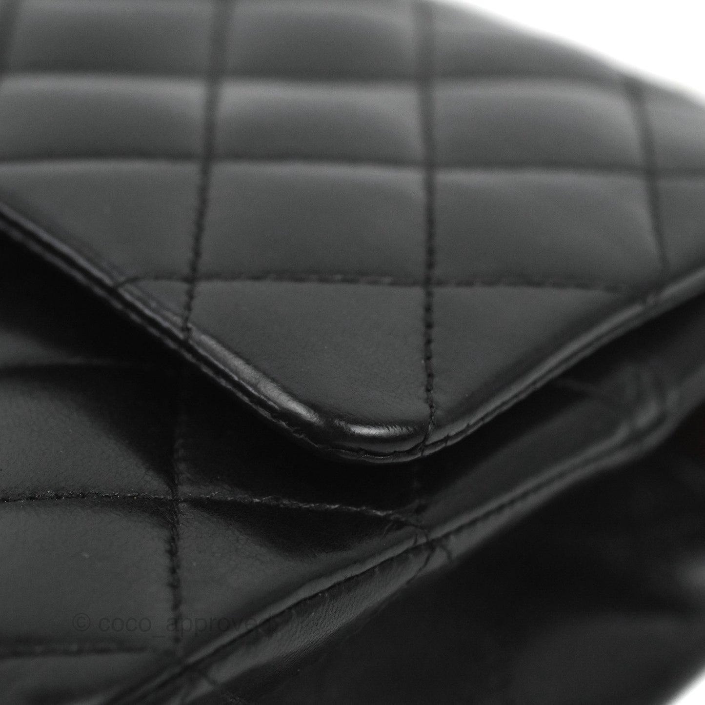 Chanel Classic M/L Medium Flap Quilted Black Lambskin Gold Hardware