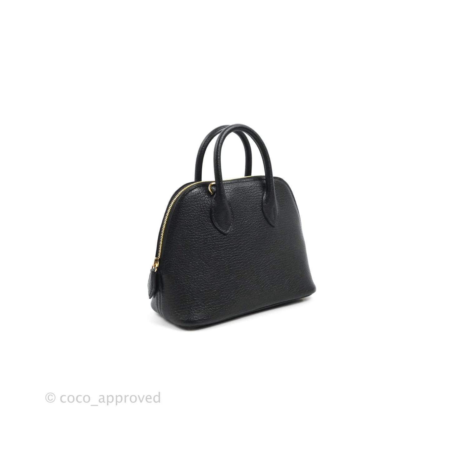 Hermès Bolide Mini 1923 Chevre Mysore Black Gold Hardware
