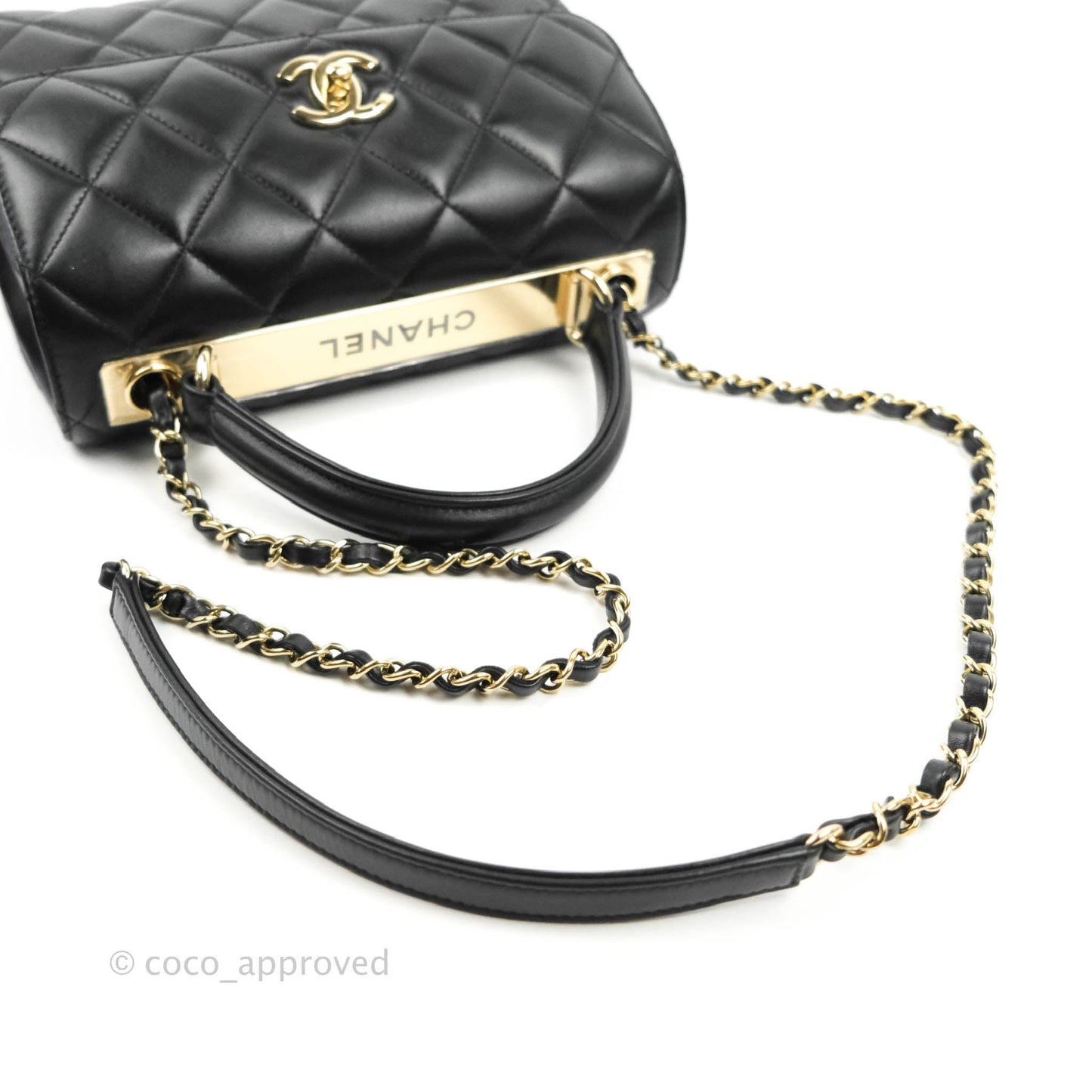 Chanel Small Trendy CC Black Lambskin Gold Hardware