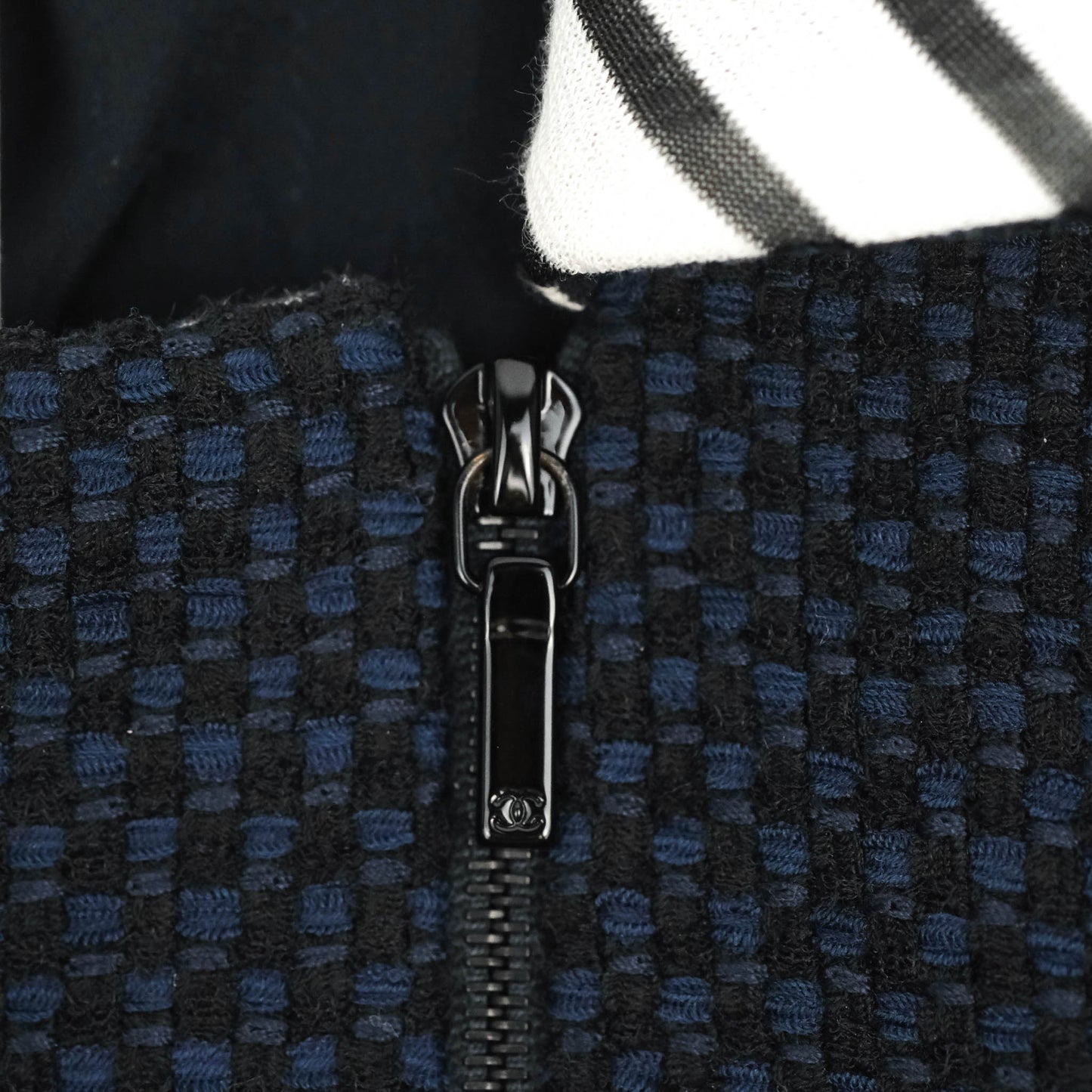 Chanel Jacket Fan Tweed Navy
