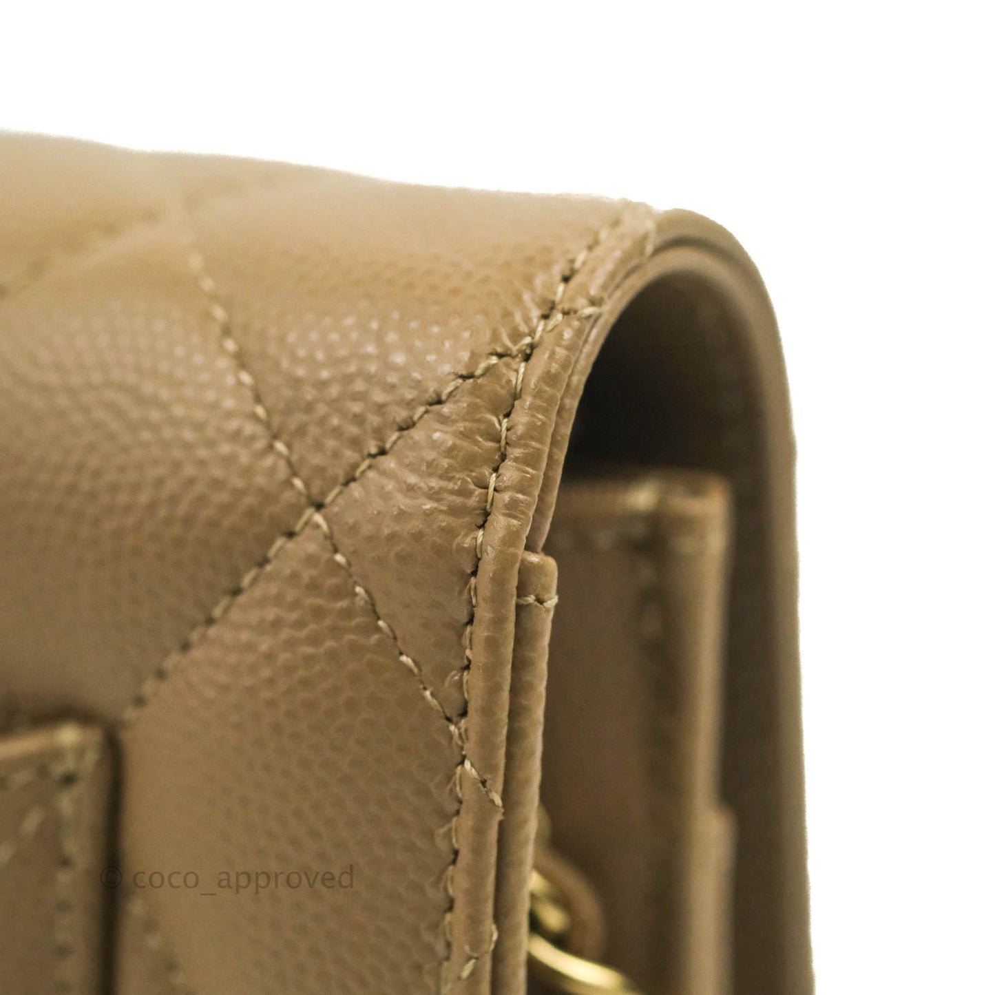 Chanel Quilted Classic WOC Dark Beige Caviar Gold Hardware
