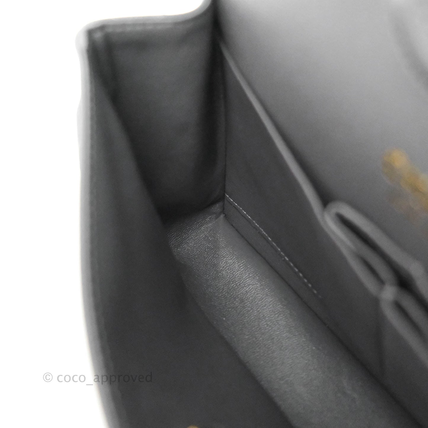 Chanel Classic Small S/M Flap Dark Grey Caviar Gold Hardware 21B