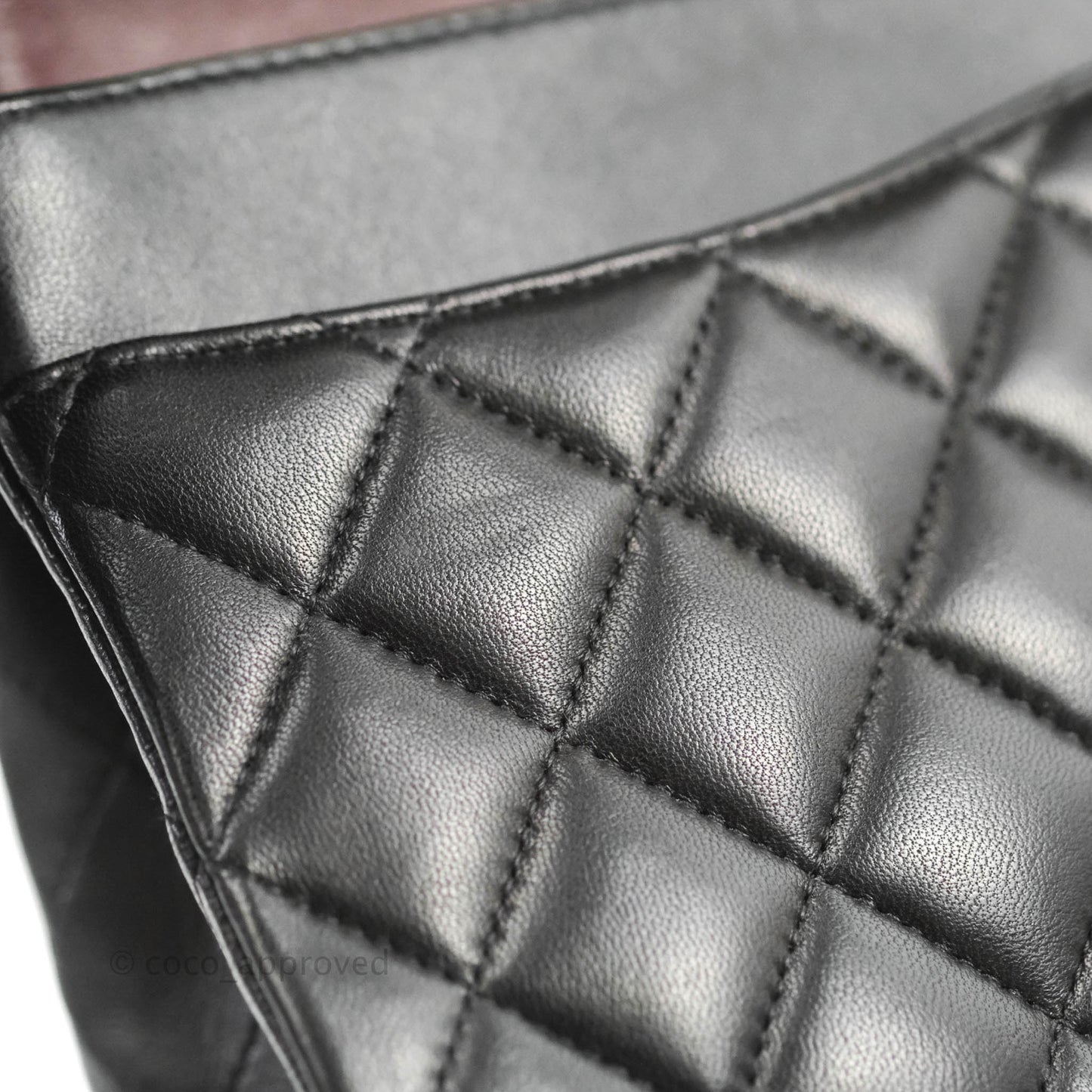 Chanel Classic M/L Medium Flap Quilted Black Lambskin Gold Hardware