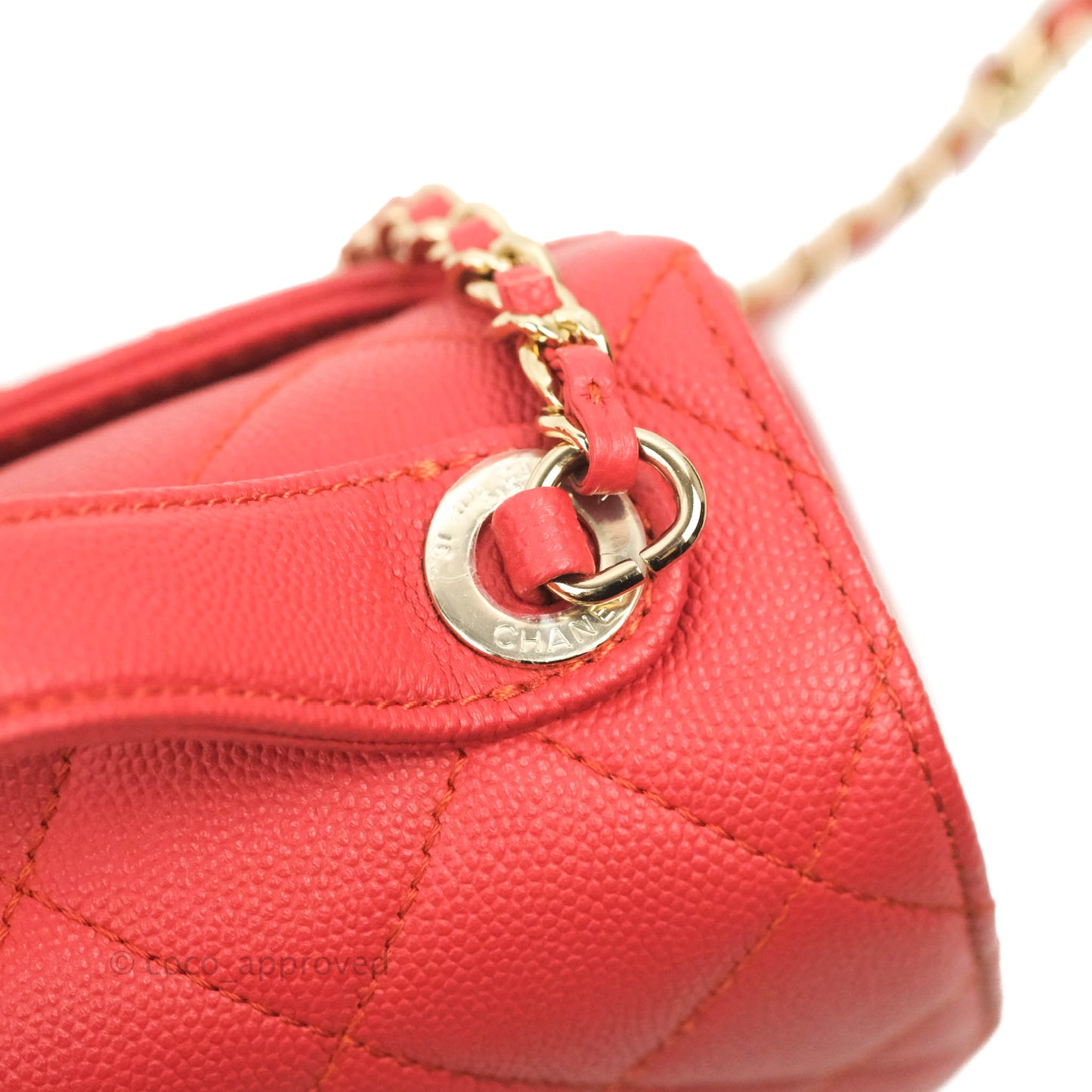 Chanel Quilted Small Business Affinity Flap Red Caviar Gold Hardware