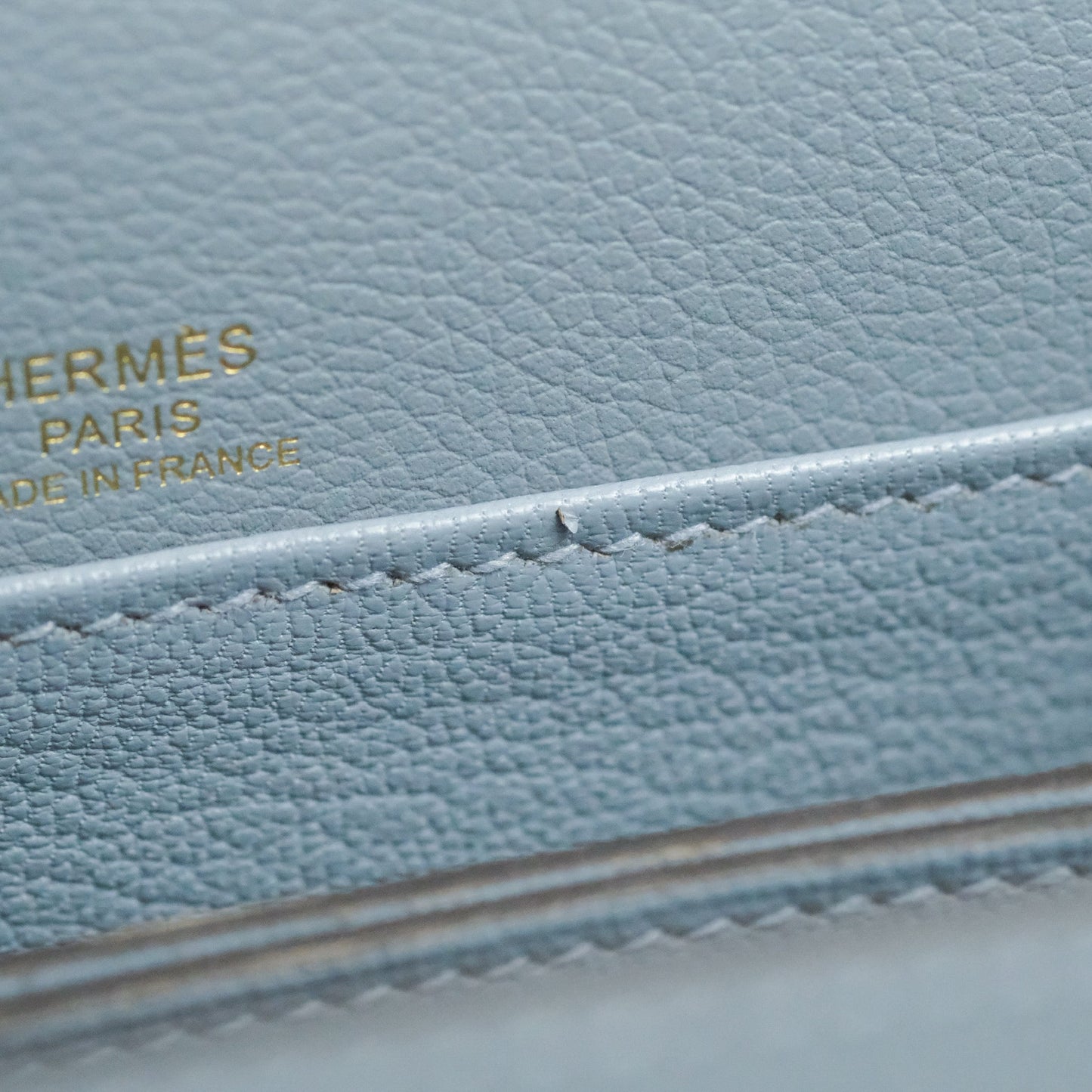 Hermès Roulis Mini 18 Bleu Lin Evercolor Gold Hardware