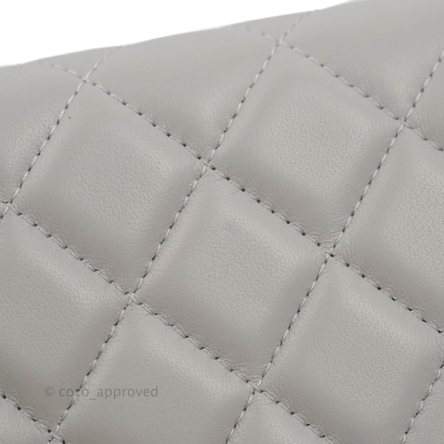 Chanel Quilted Pearl Crush Wallet on Chain WOC Grey Lambskin Aged Gold Hardware