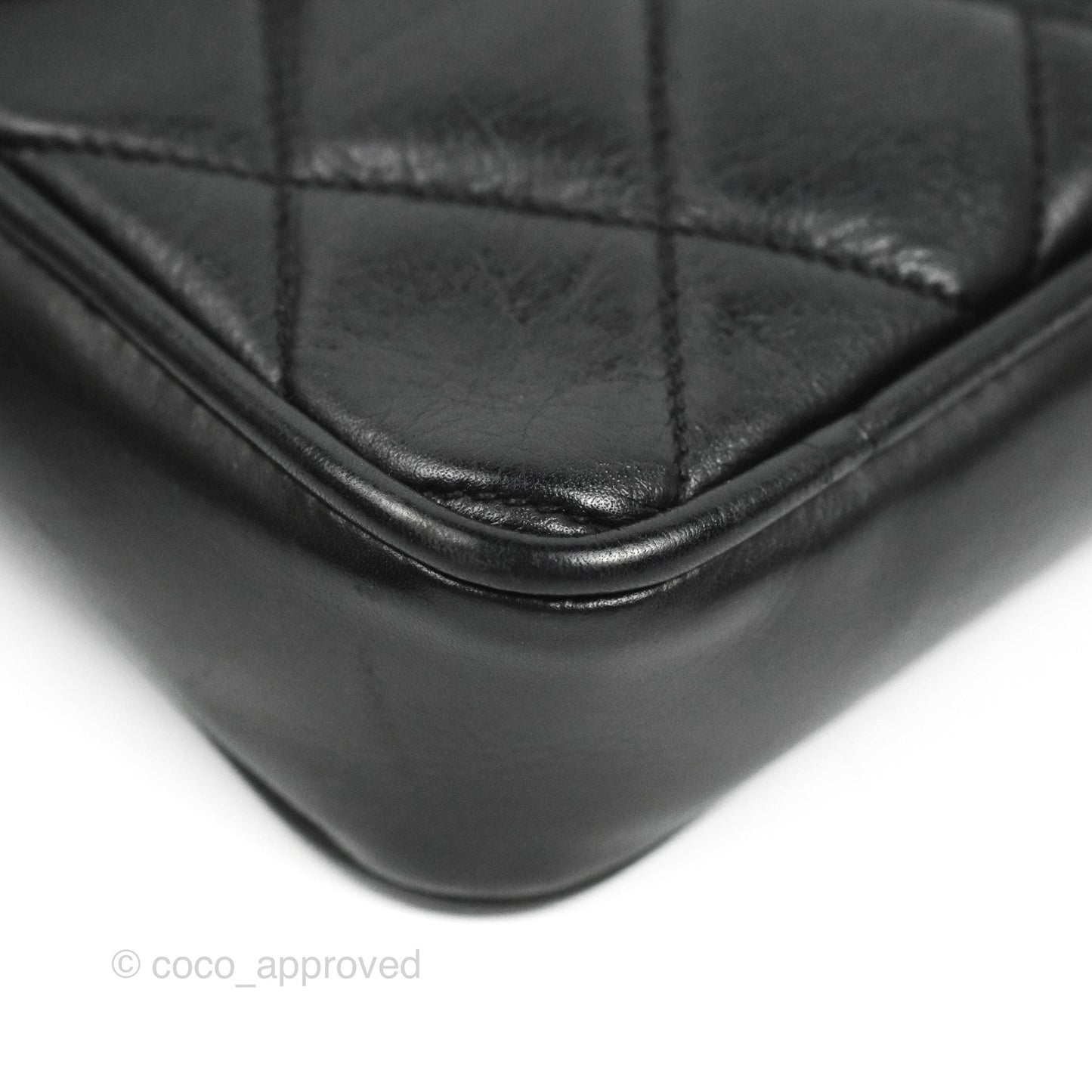 Chanel Vintage Belt Bag Quilted Black Lambskin 24K Gold Hardware