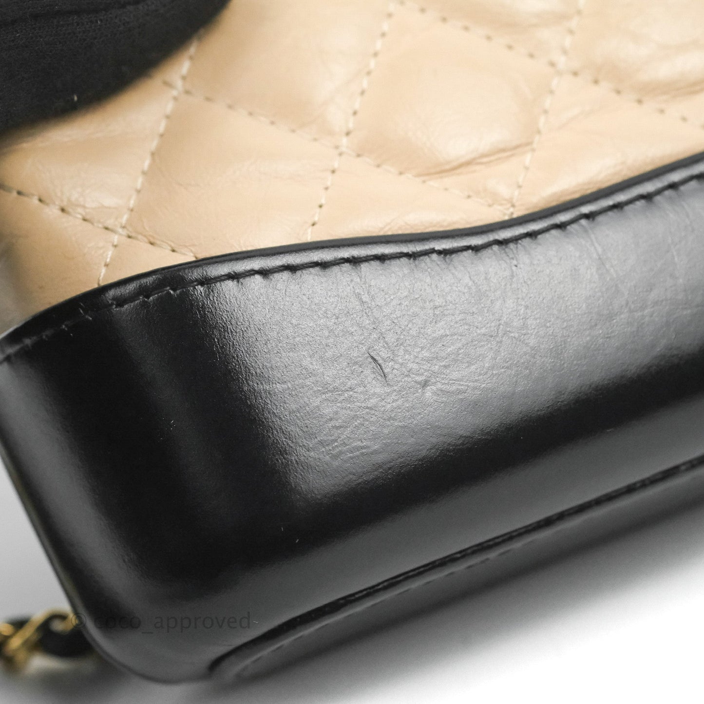 Chanel Gabrielle Clutch With Chain Aged Calfskin Beige/ Black Mixed Hardware