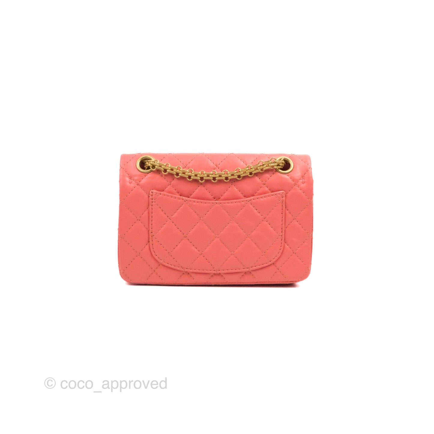 Chanel Mini Reissue 224 Pink Aged Calfskin Aged Gold Hardware