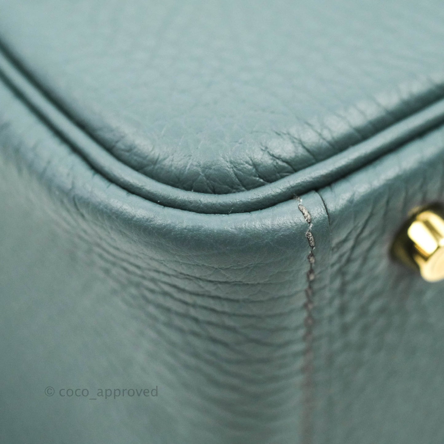 Hermès Mini Lindy 20 Bleu Orage Clemence Gold Hardware