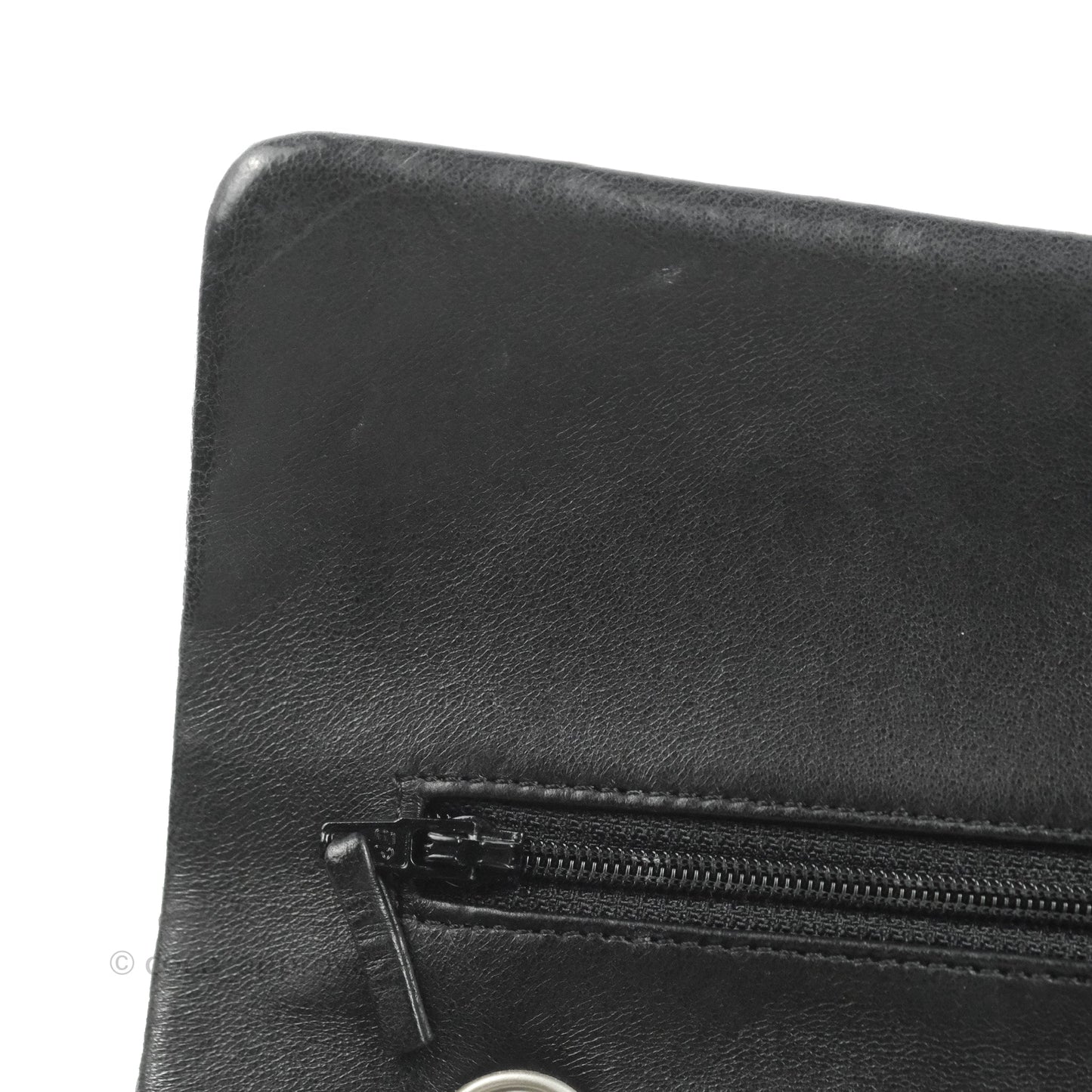 Chanel Classic M/L Medium Flap Quilted Black Lambskin Silver Hardware