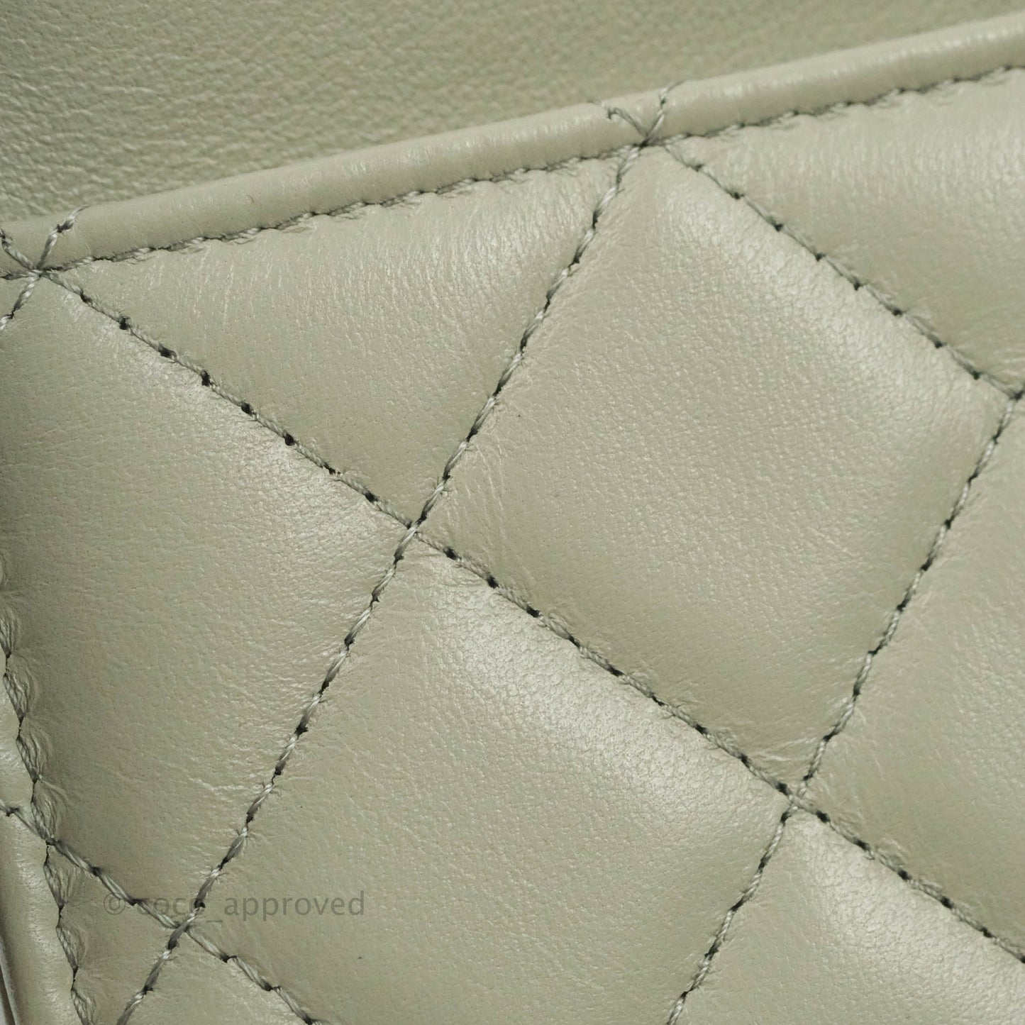 Chanel Quilted Pearl Crush Wallet on Chain WOC Light Grey Lambskin Aged Gold Hardware 22C
