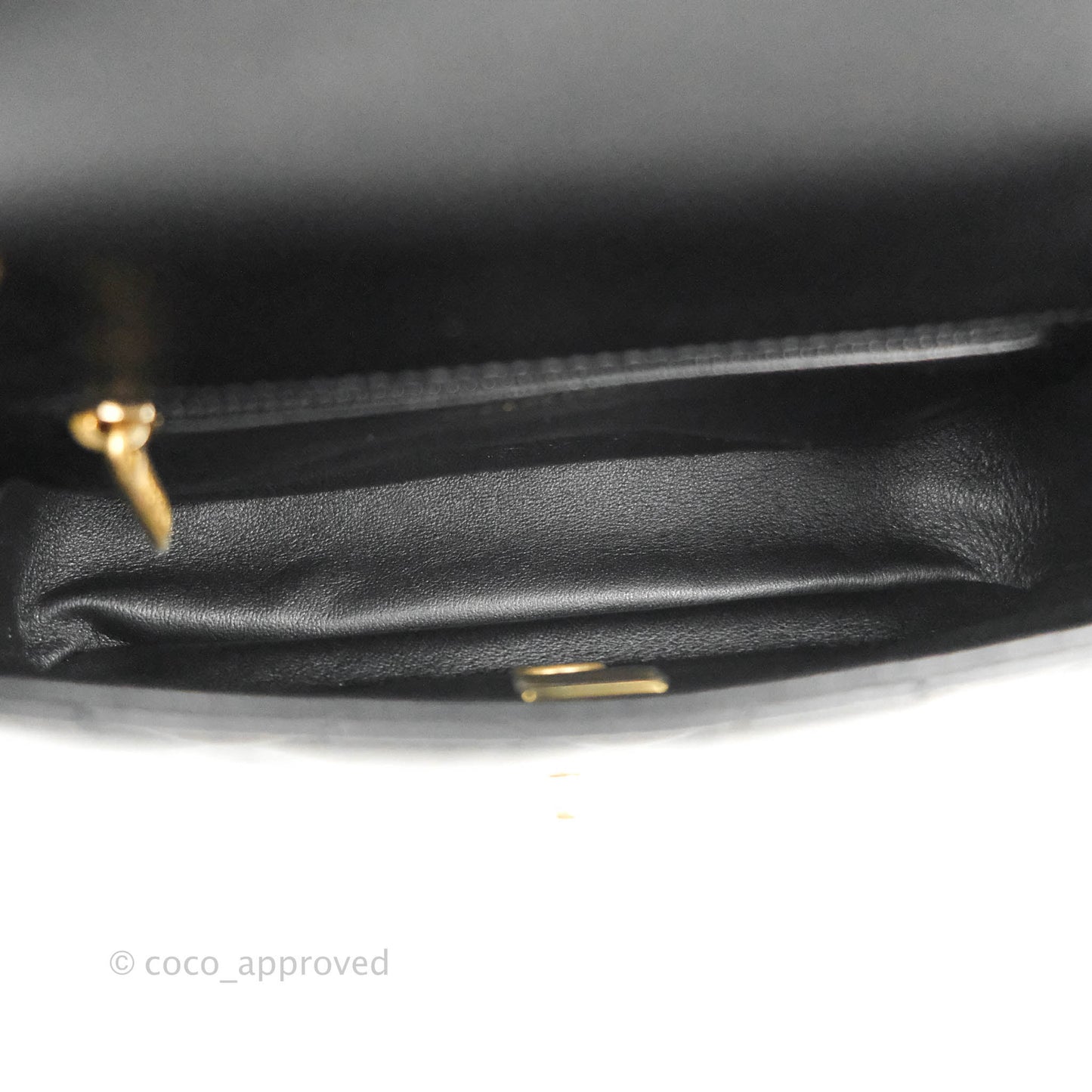 Chanel Mini Flap Bag With Heart CC Charm Black Lambskin Aged Gold Hardware