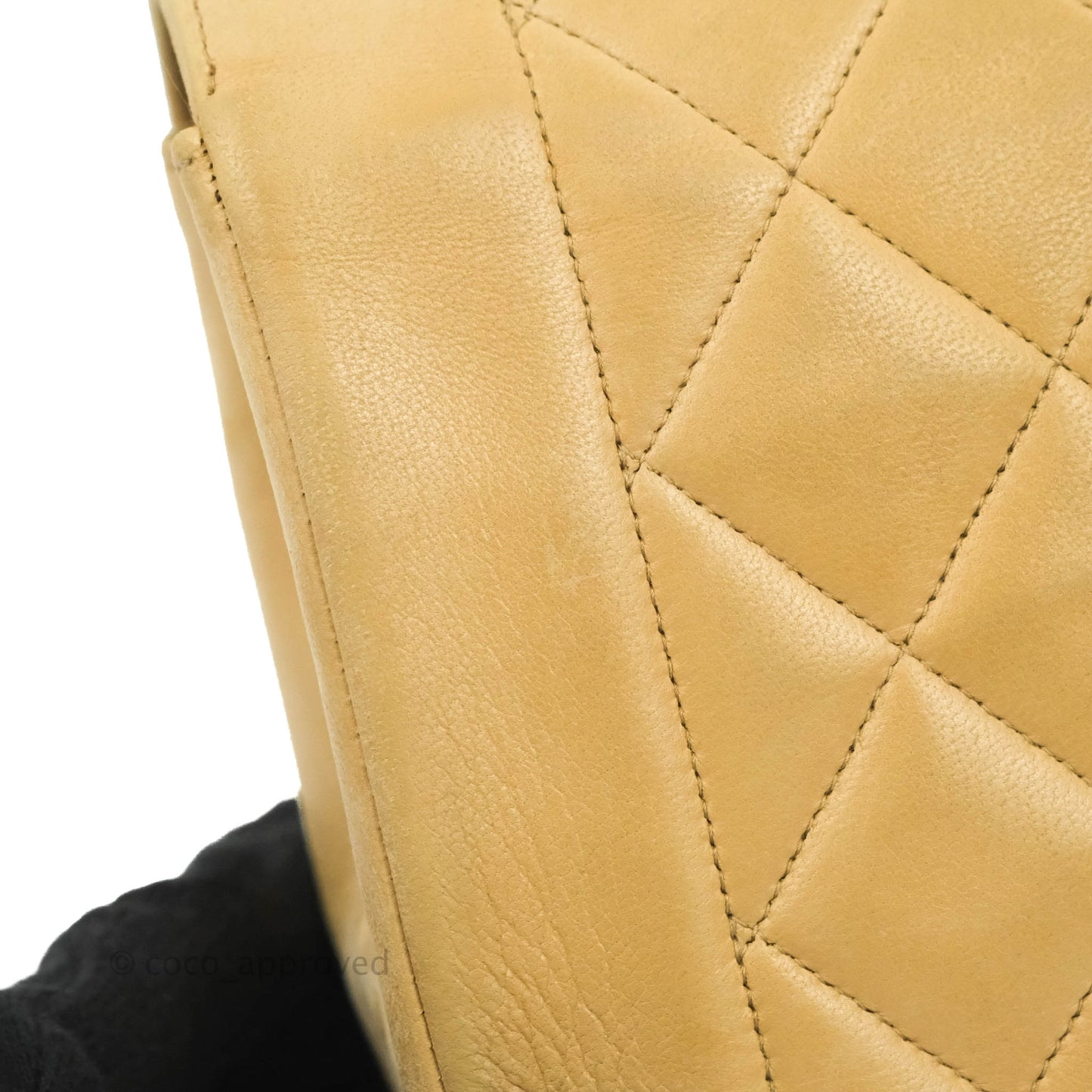 Chanel Vintage Small Quilted Classic Diana Flap Bag Beige Lambskin 24K Gold Hardware