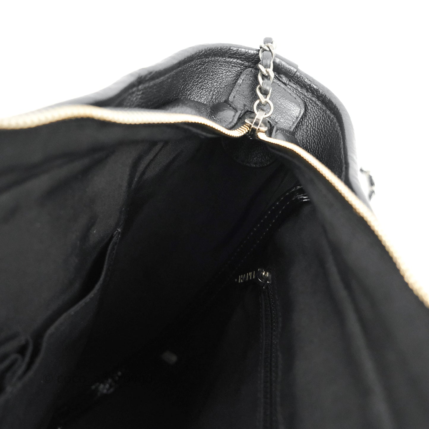 Chanel Large Gabrielle Hobo Black Patent Goatskin Mixed Hardware 18S