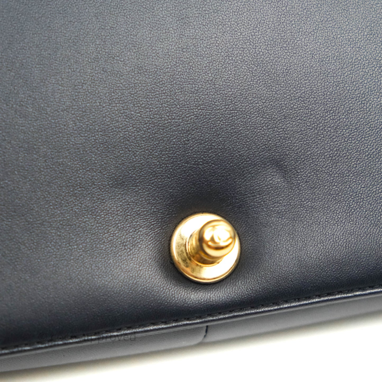 Chanel Quilted New Medium Boy Navy Lambskin Aged Gold Hardware