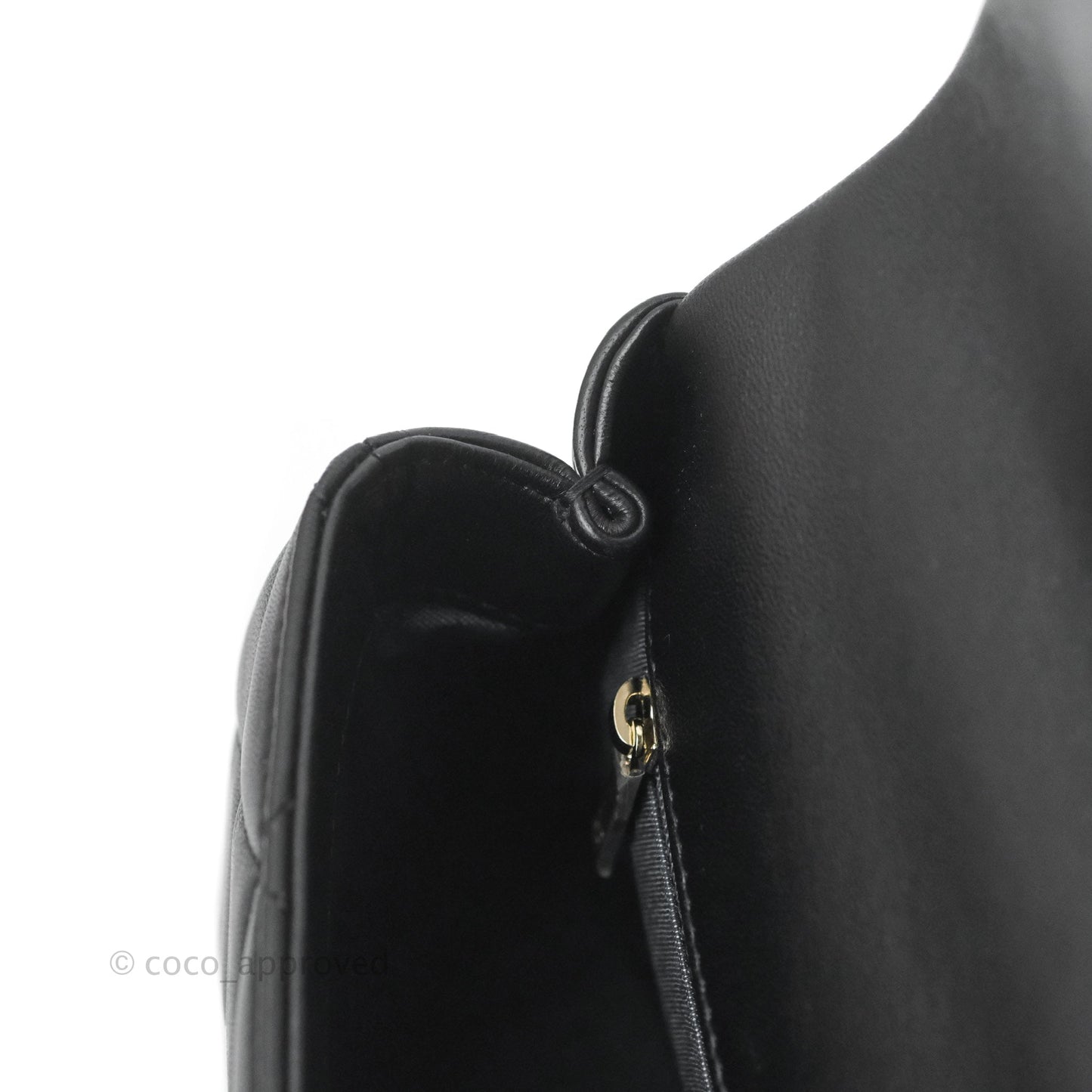 Chanel Quilted Resin Bi-Color Chain Flap Bag Black Lambskin